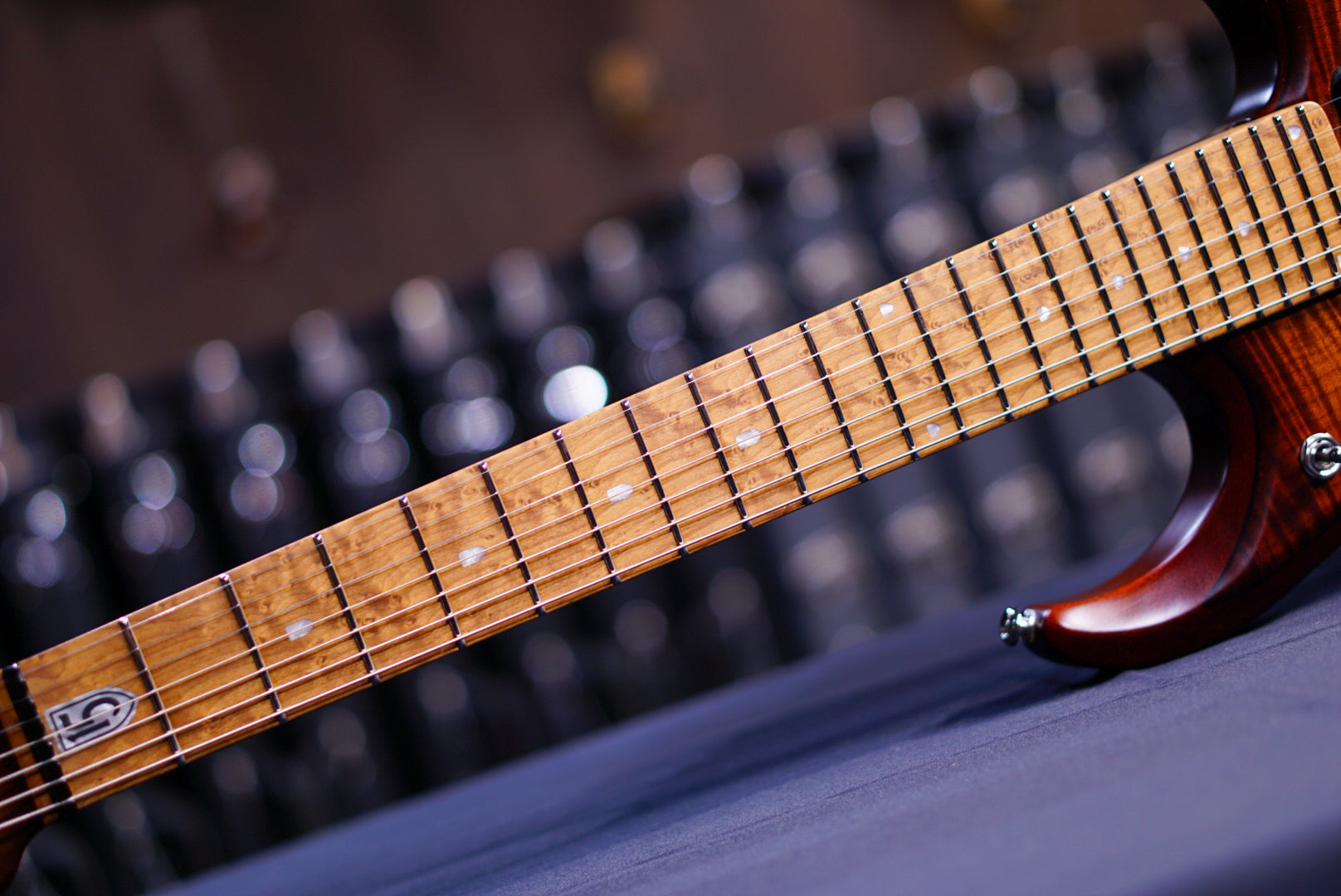 Ernie Ball Music Man JP15 7-string Electric Guitar - Sahara Burst Flame K02322