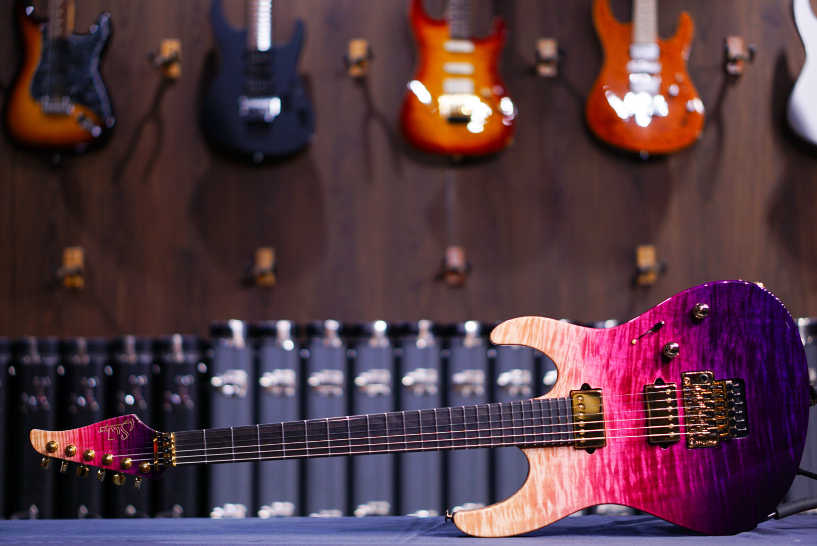 Suhr modern custom one piece flame body purple gradient 64736