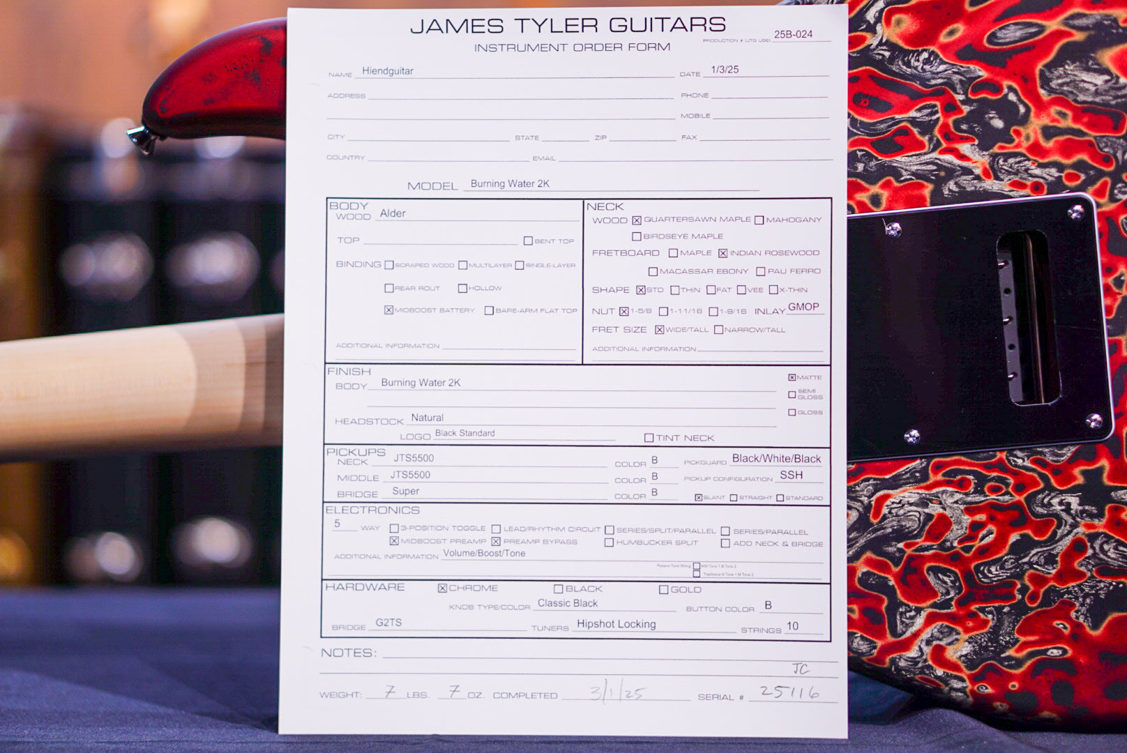 James tyler burning water 2K 25116