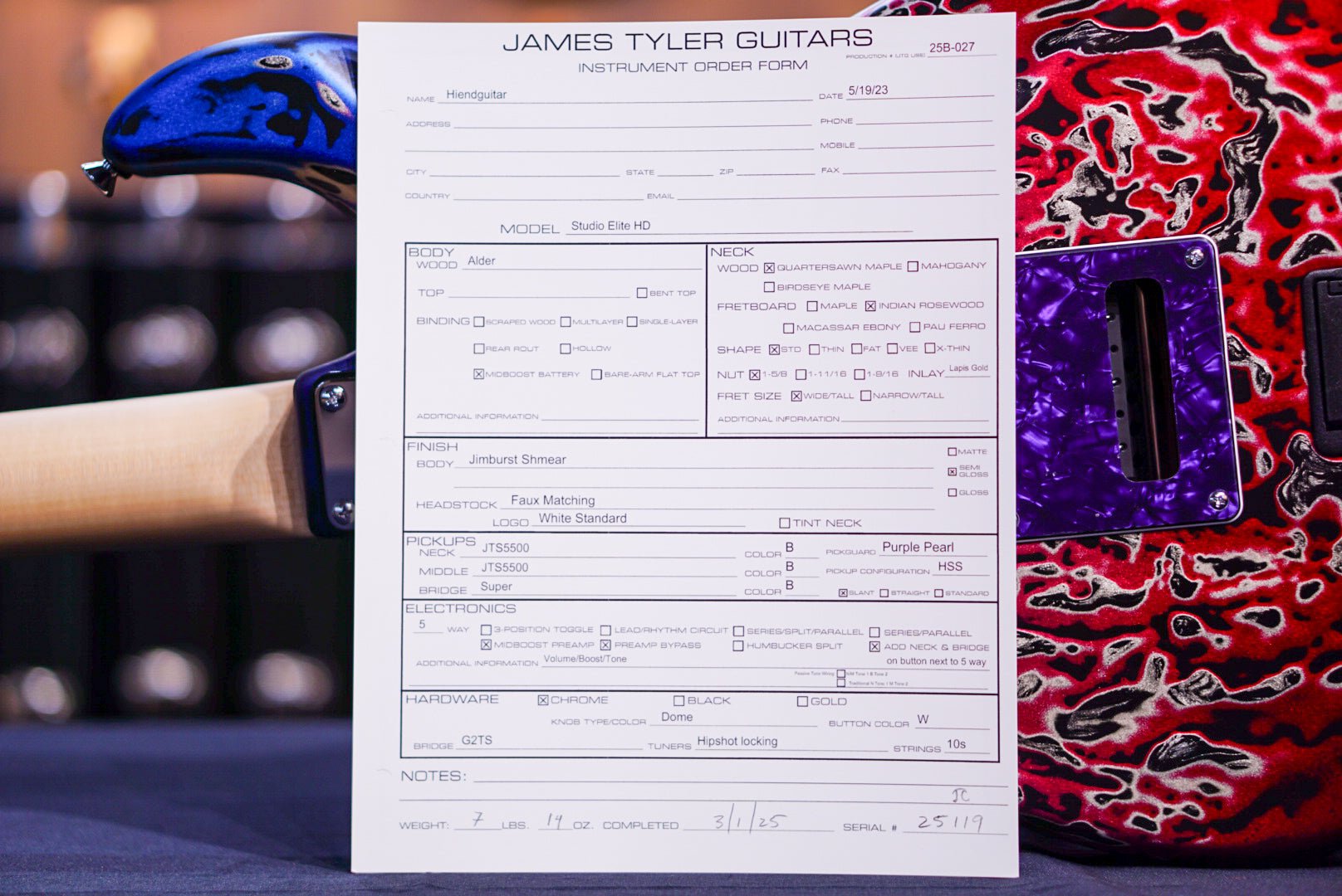 James tyler Studio Elite HD Jimburst shmear 25119