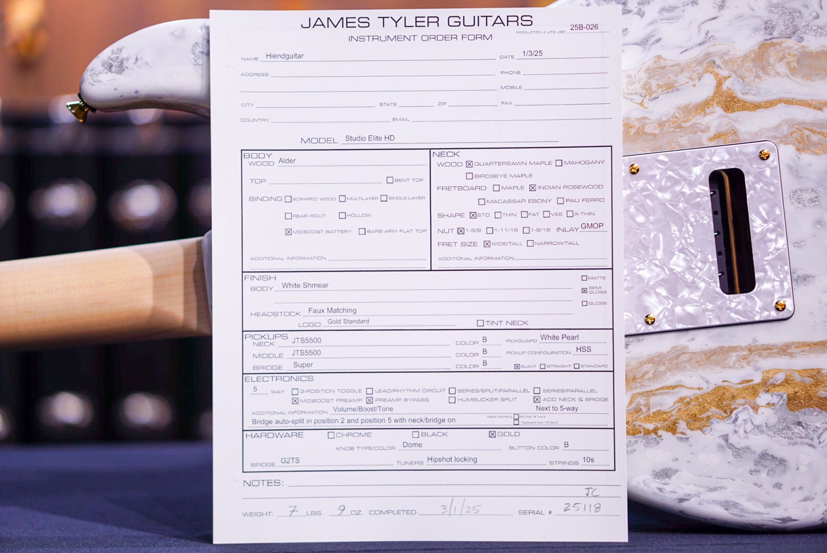 James tyler Studio Elite HD white shmear 25118