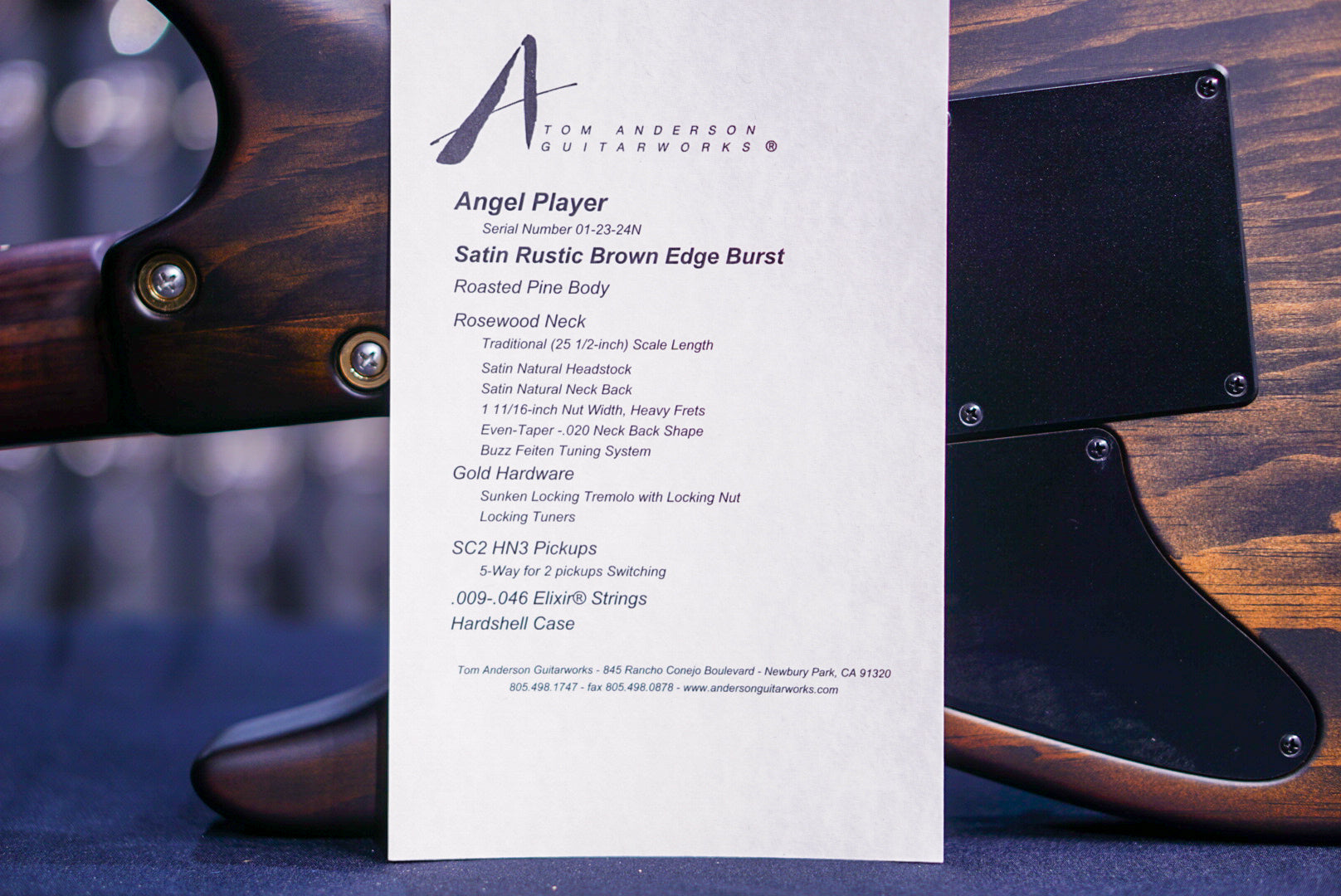 Tom Anderson Angel Player Satin Rustic Brown Edge Burst 01-23-24N