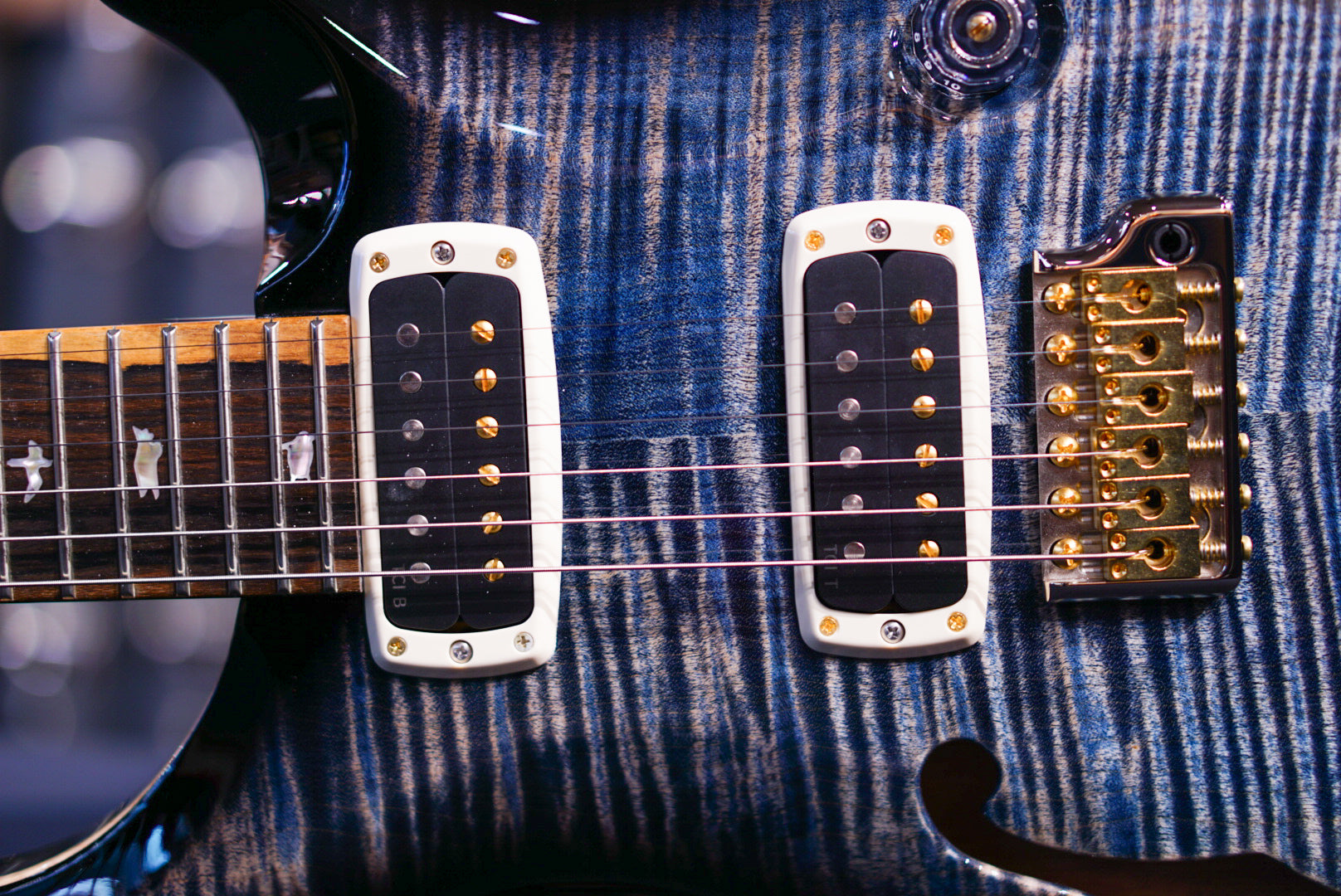 PRS 40th Anniversary Custom 24-08 Semi-Hollow Limited Edition Faded Whale Blue Smokeburst 0401381