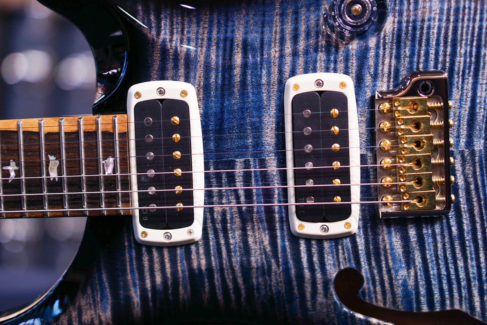 PRS 40th Anniversary Custom 24-08 Semi-Hollow Limited Edition Faded Whale Blue Smokeburst 0401381