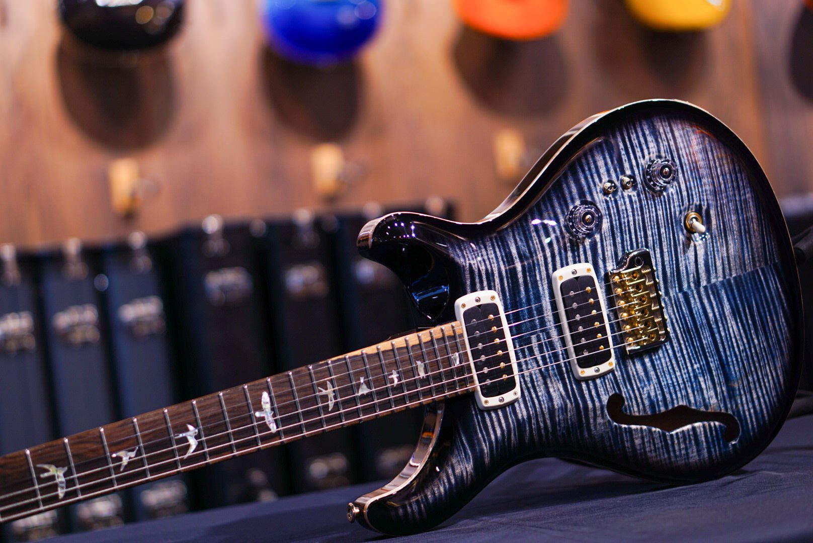 PRS 40th Anniversary Custom 24-08 Semi-Hollow Limited Edition Faded Whale Blue Smokeburst 0401381