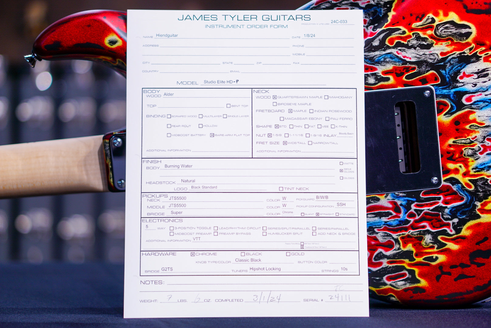 James Tyler Studio elite HD-P Burning water 24111