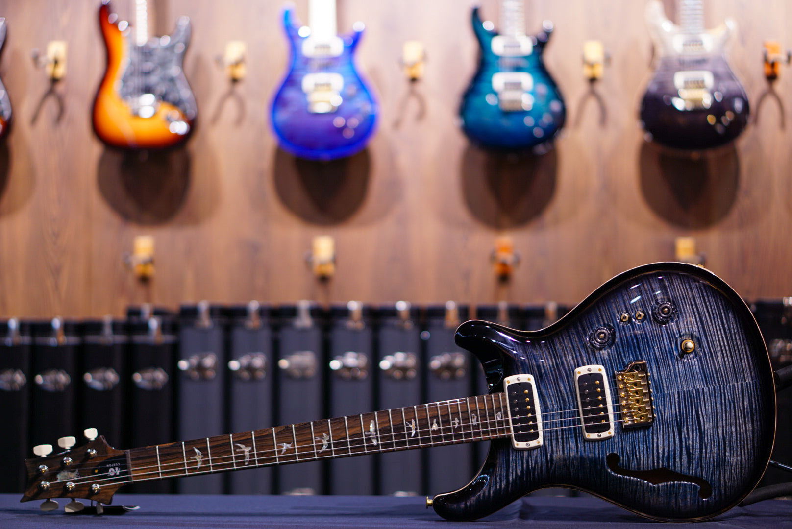 PRS 40th Anniversary Custom 24-08 Semi-Hollow Limited Edition Faded Whale Blue Smokeburst 0401532