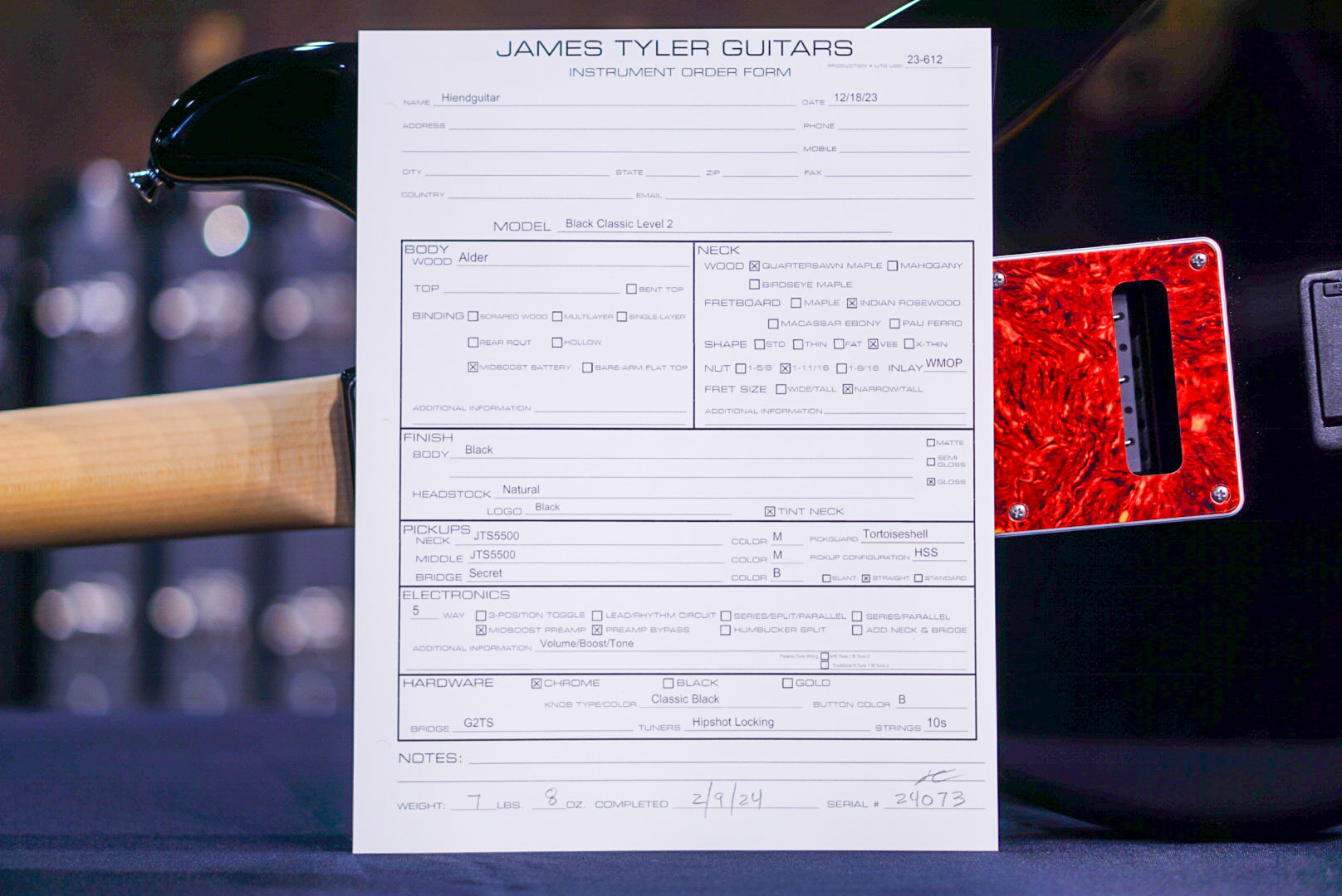 BOOKED! James Tyler black classic level 2 24073