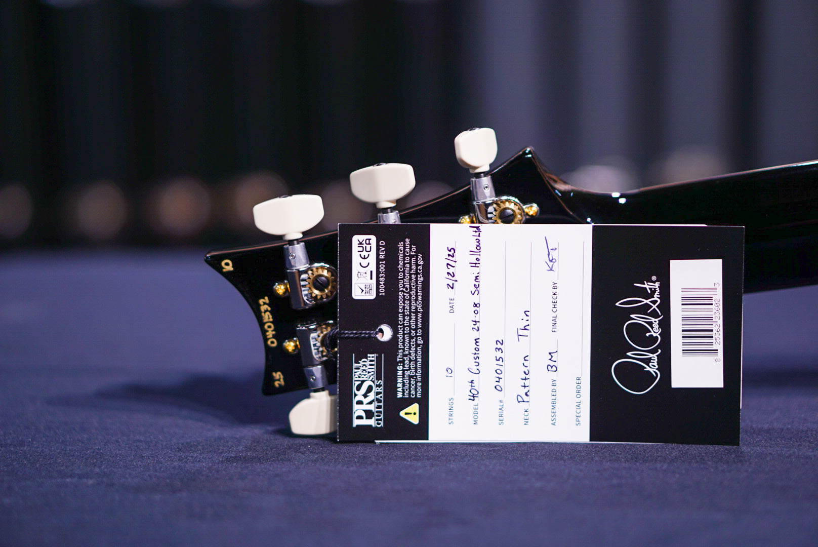 PRS 40th Anniversary Custom 24-08 Semi-Hollow Limited Edition Faded Whale Blue Smokeburst 0401532