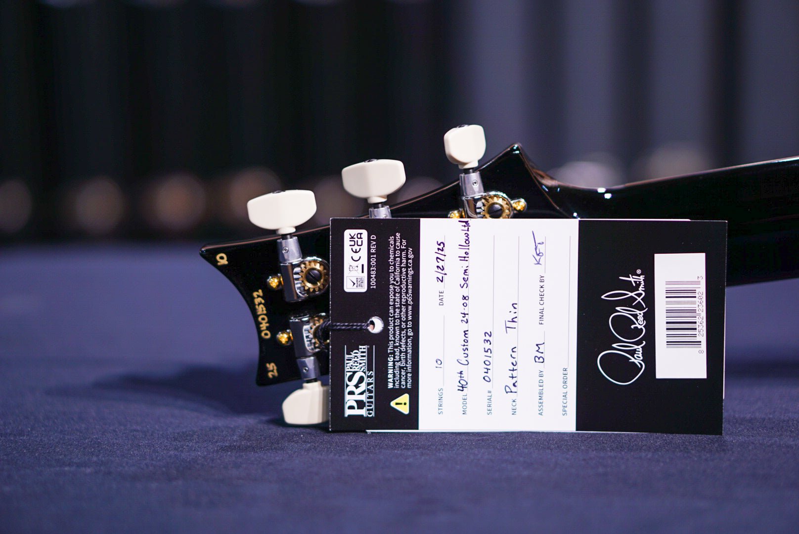 PRS 40th Anniversary Custom 24-08 Semi-Hollow Limited Edition Faded Whale Blue Smokeburst 0401532