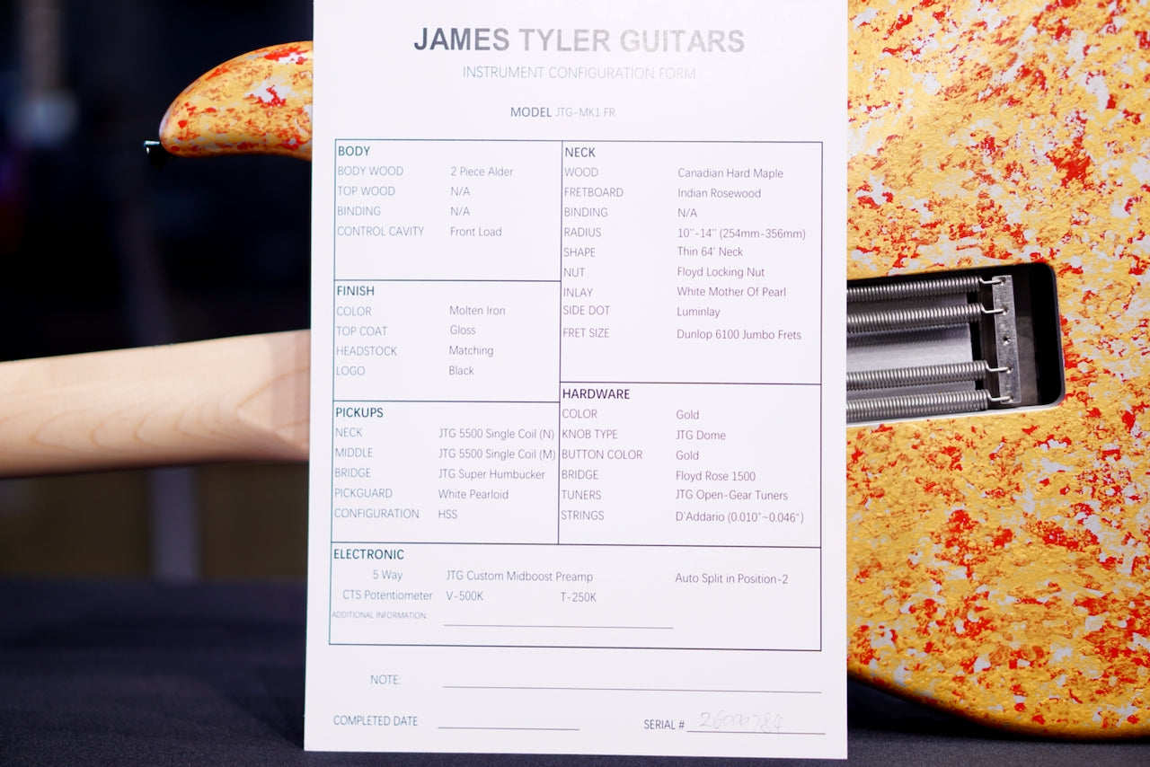 James Tyler JTG FR Floyd Rose - Molten Iron