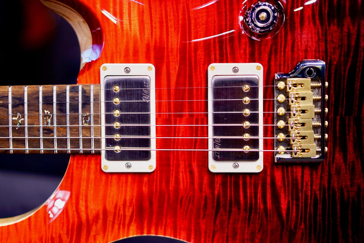 PRS Custom 24 Piezo Wood Library Rosewood Neck Fire Red / Gray Black Fade 0425768