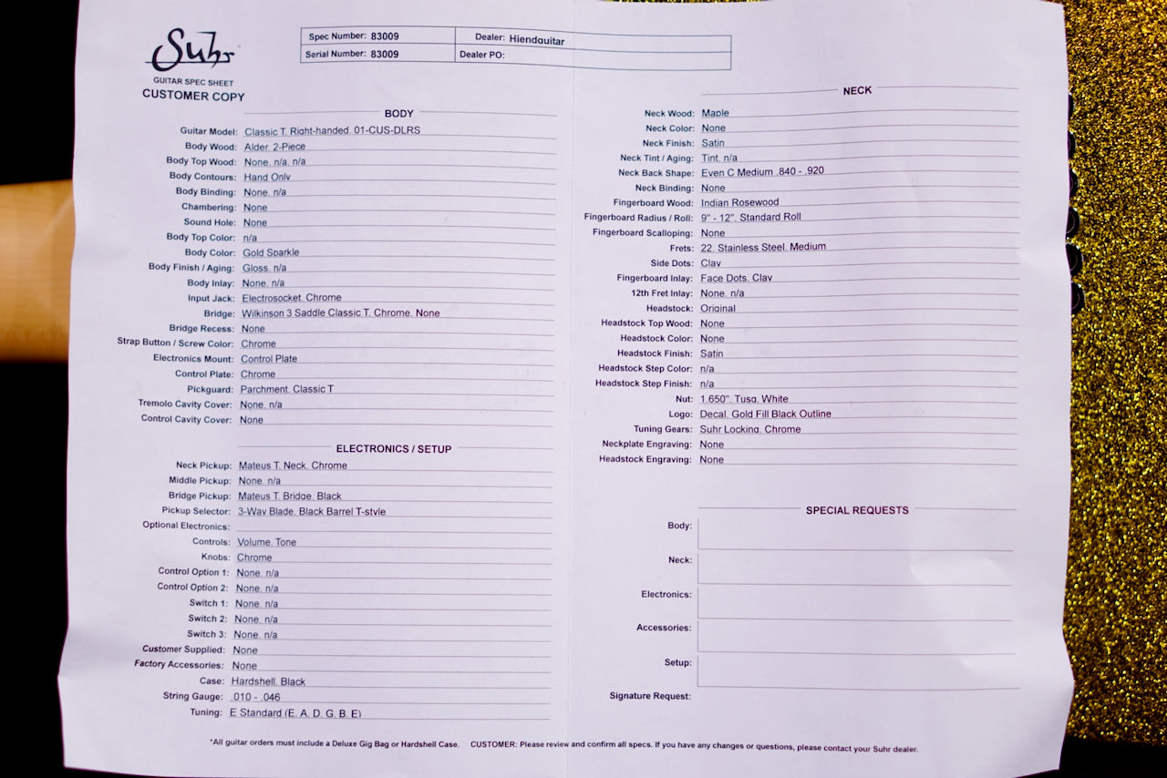 Suhr Classic T Custom Gold Sparkle 83009
