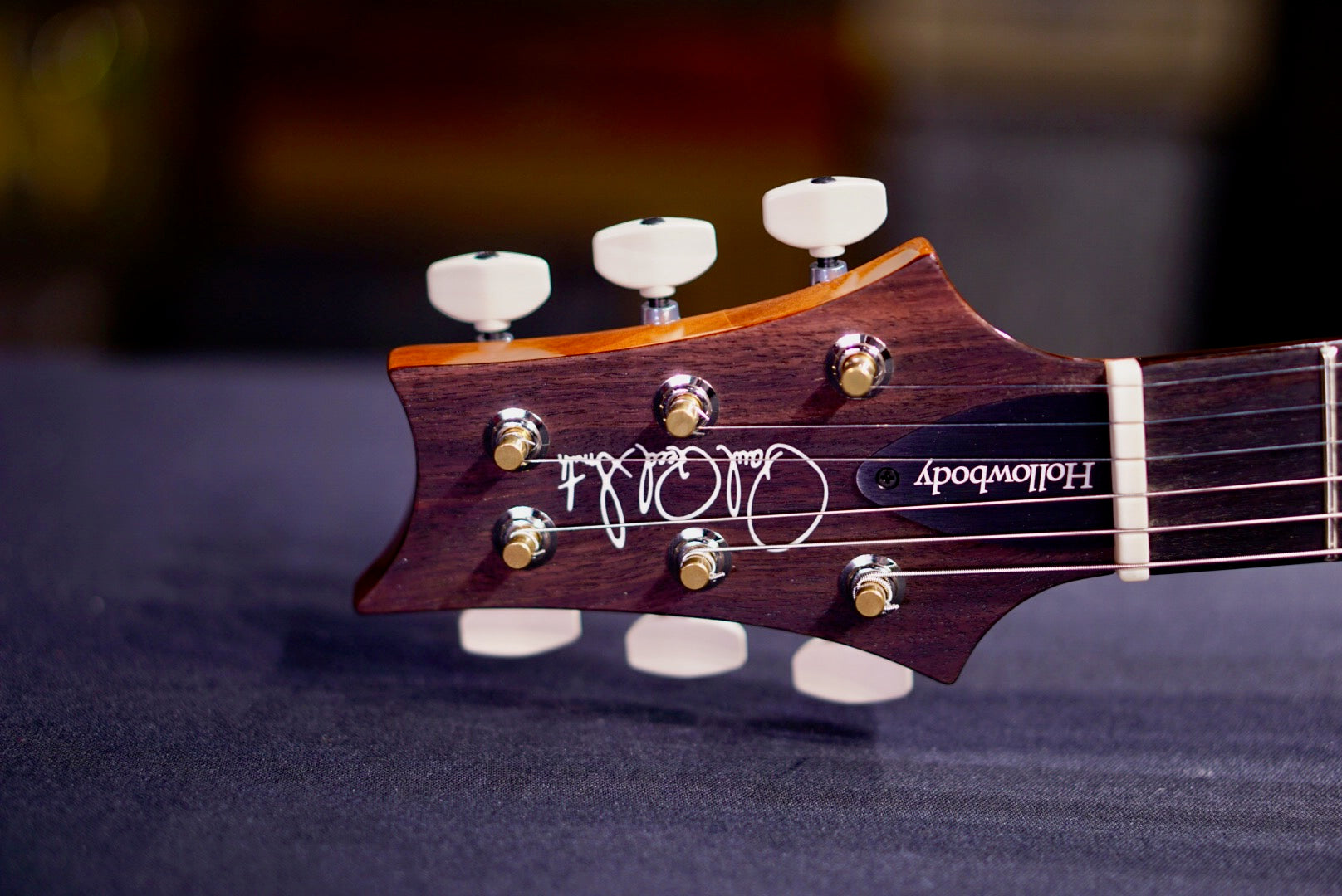PRS Hollowbody II Piezo Black Rainbow Holoflake Top & Binding (Natural Back) 0416856
