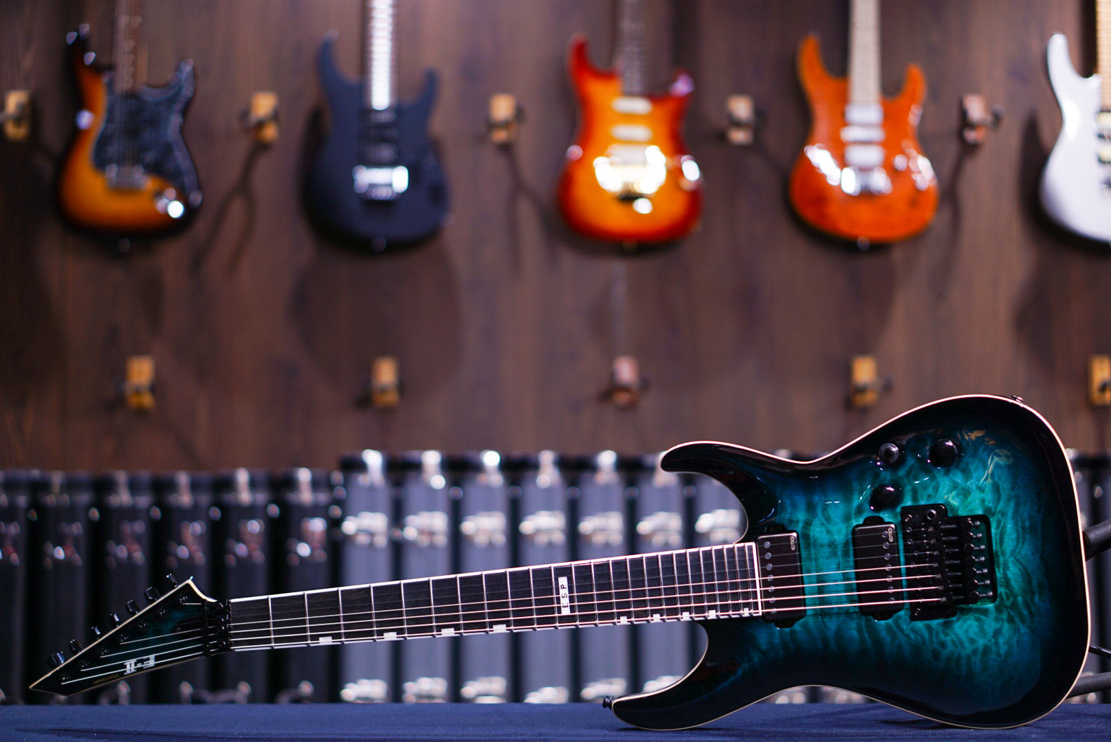 ESP E-II HORIZON FR-7 BLACK TURQUOISE BURST ES0573233