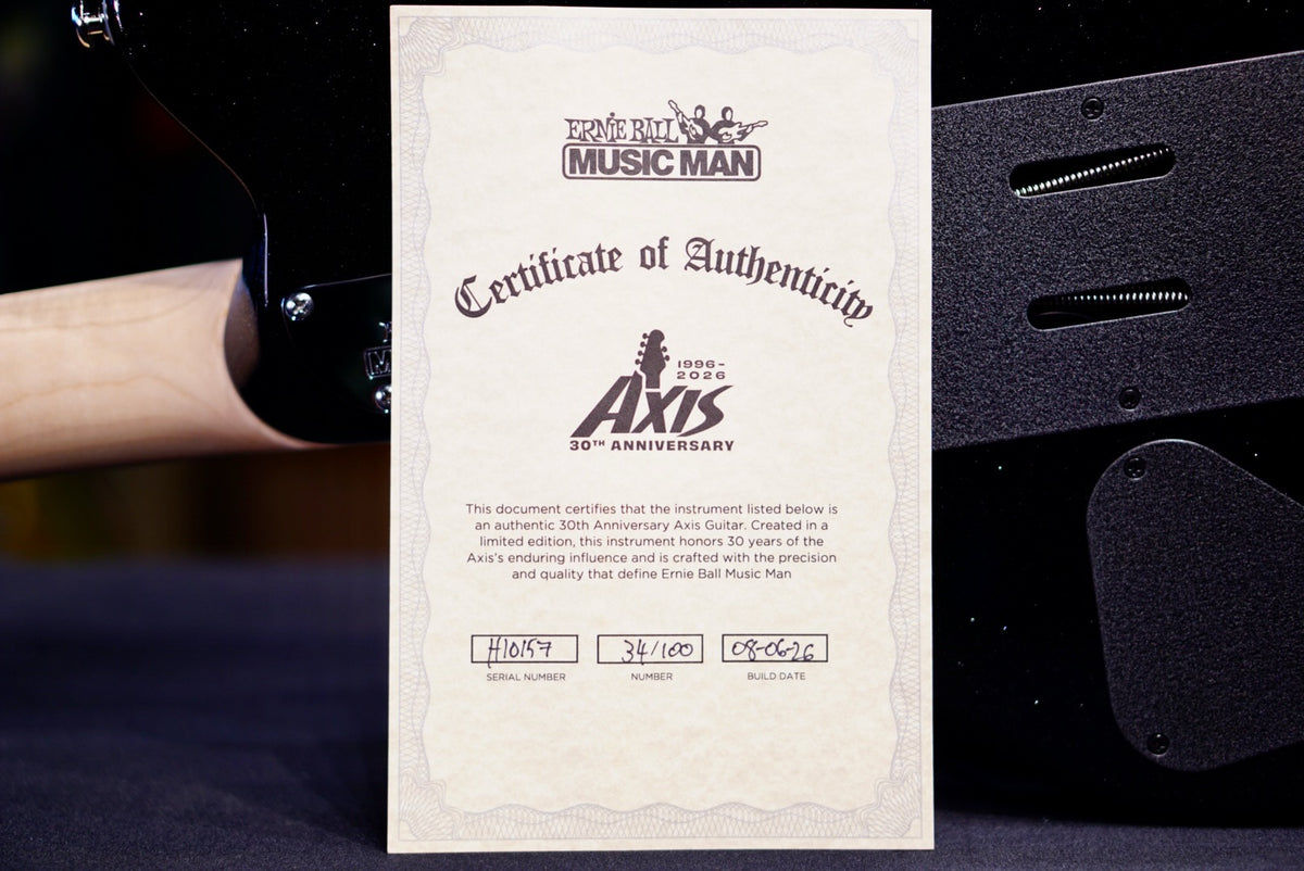 Ernieball Musicman Axis 30th Translucent Black Quilt H10157
