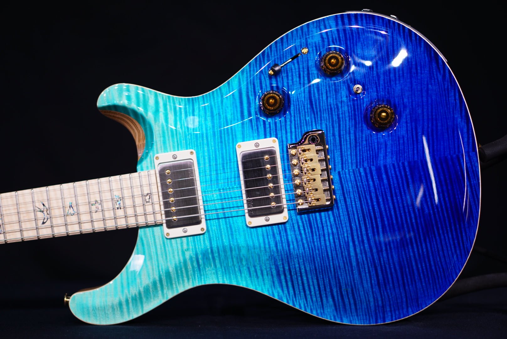 PRS Custom 24 Piezo Wood Library Artist Neck Blue Fade 0405762