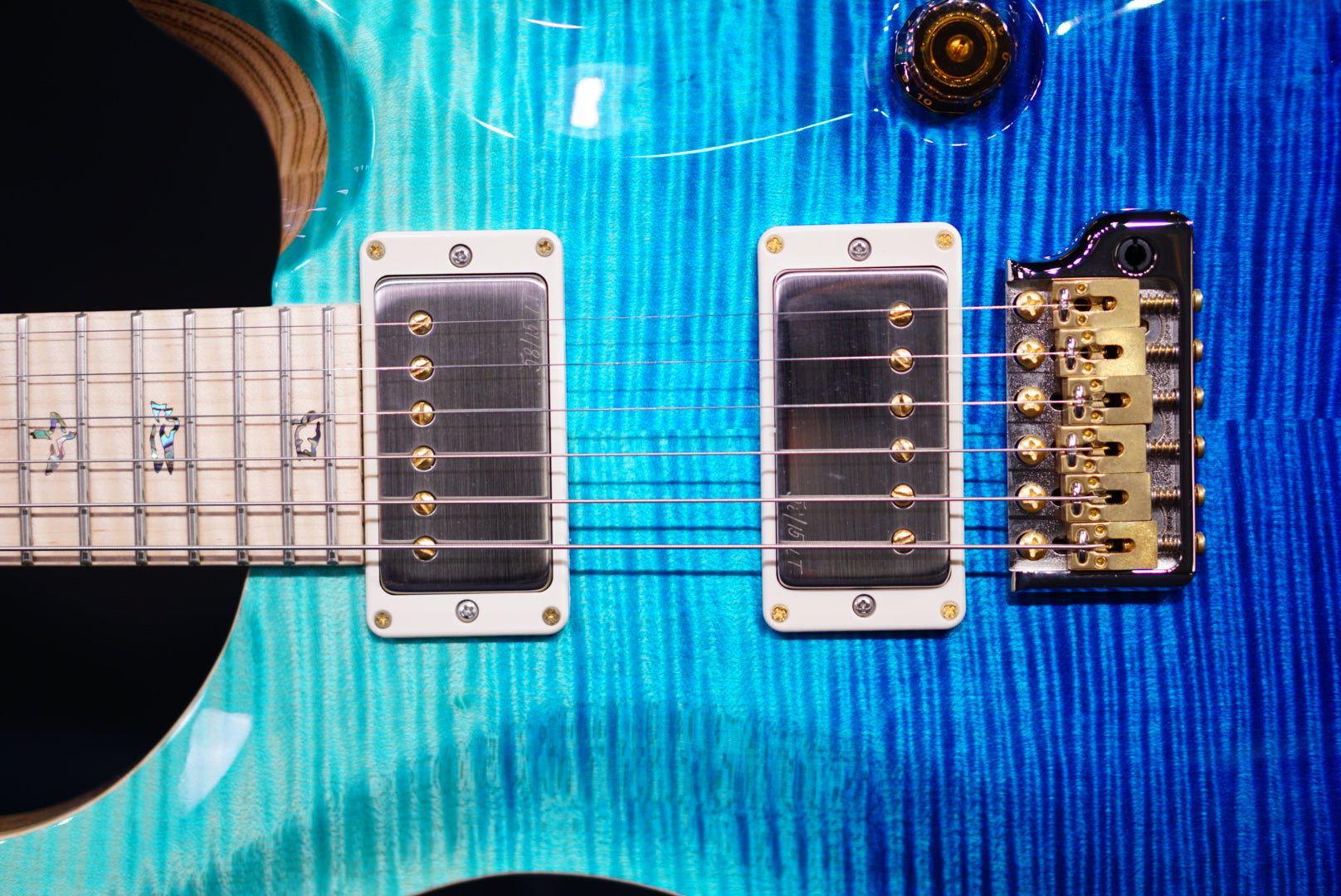 PRS Custom 24 Piezo Wood Library Artist Neck Blue Fade 0405762