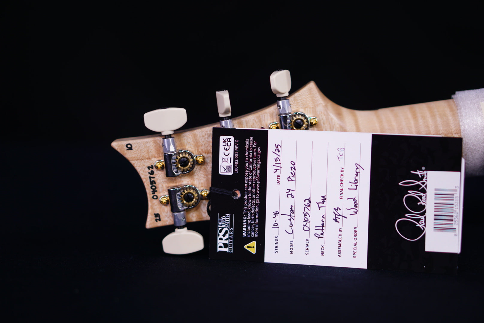 PRS Custom 24 Piezo Wood Library Artist Neck Blue Fade 0405762