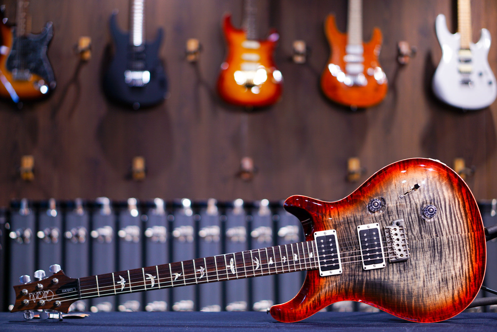 PRS Custom 24 charcoal cherry w stained flame neck 241400