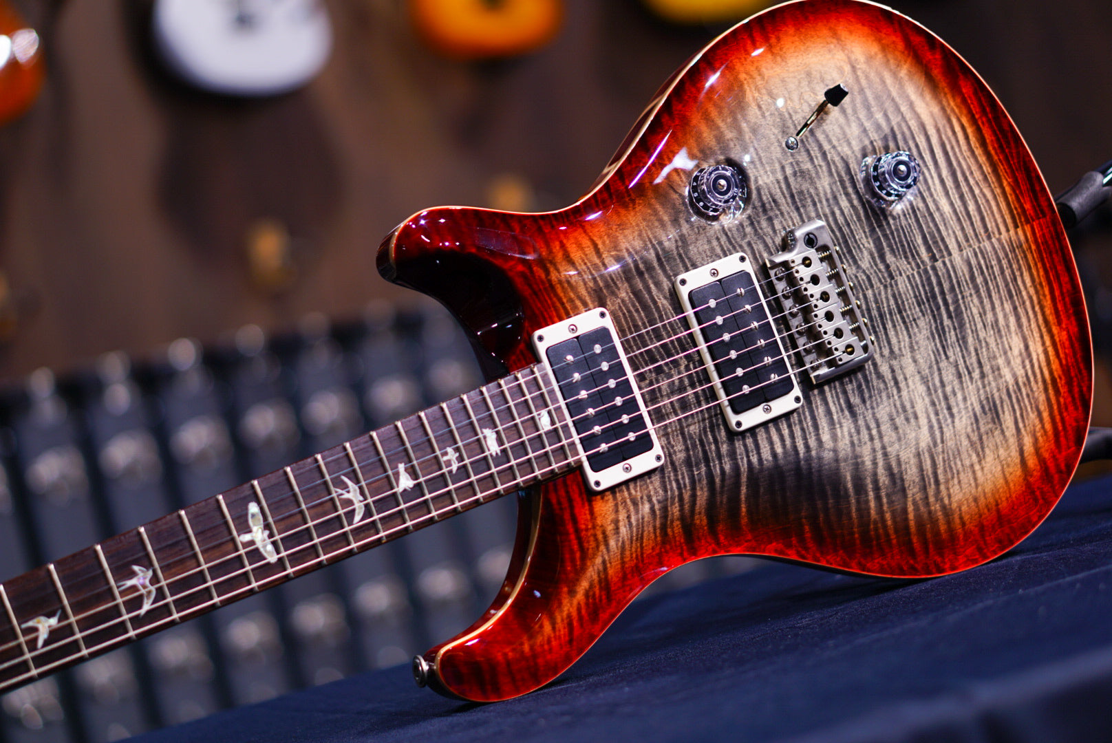 PRS Custom 24 charcoal cherry w stained flame neck 241400
