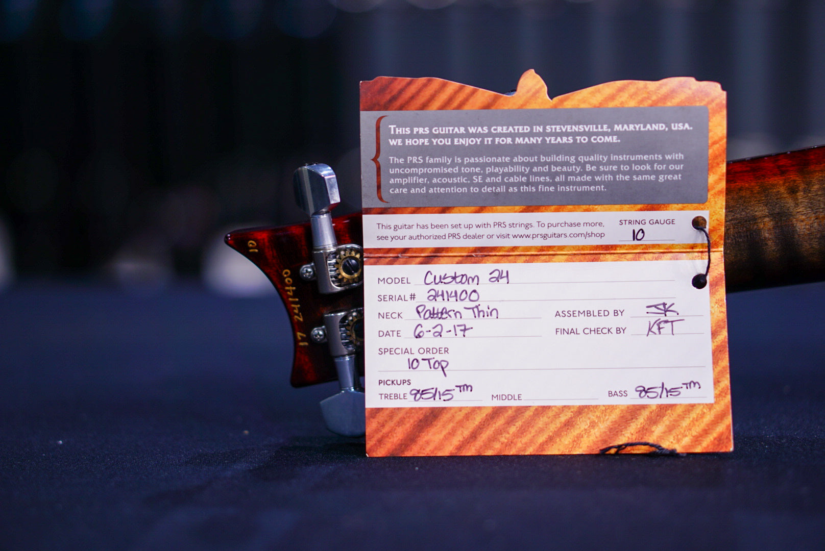 PRS Custom 24 charcoal cherry w stained flame neck 241400