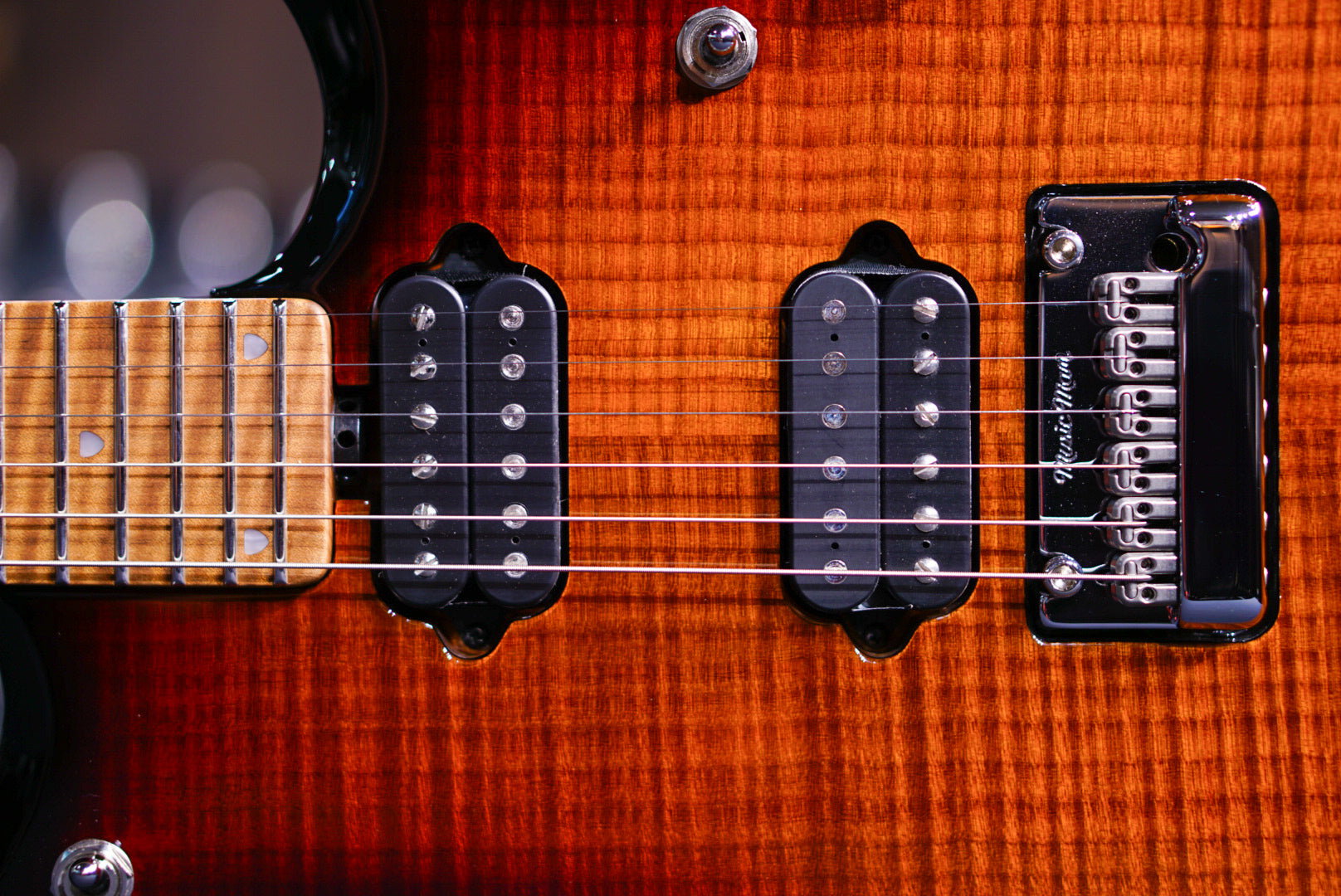 Ernie Ball Music Man JP 15 6 string Tiger Eye Flame Top H05771