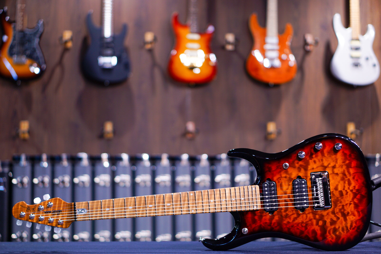 Ernie Ball Musicman JP 15 7 string Quilt tiger eye k04949