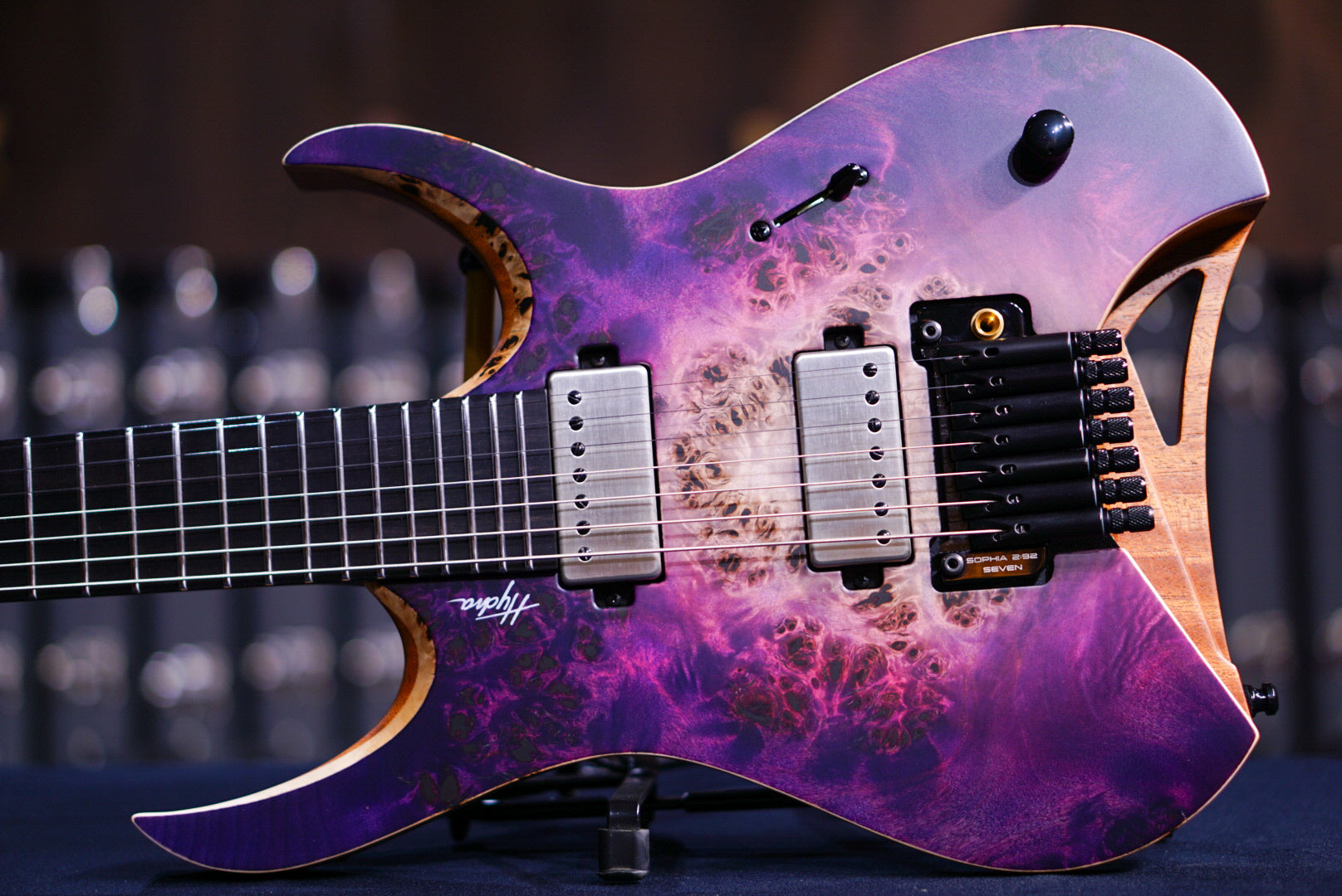 Mayones Hydra Elite Pro 7 trans natural fade purple blue burst out satine HF0000710