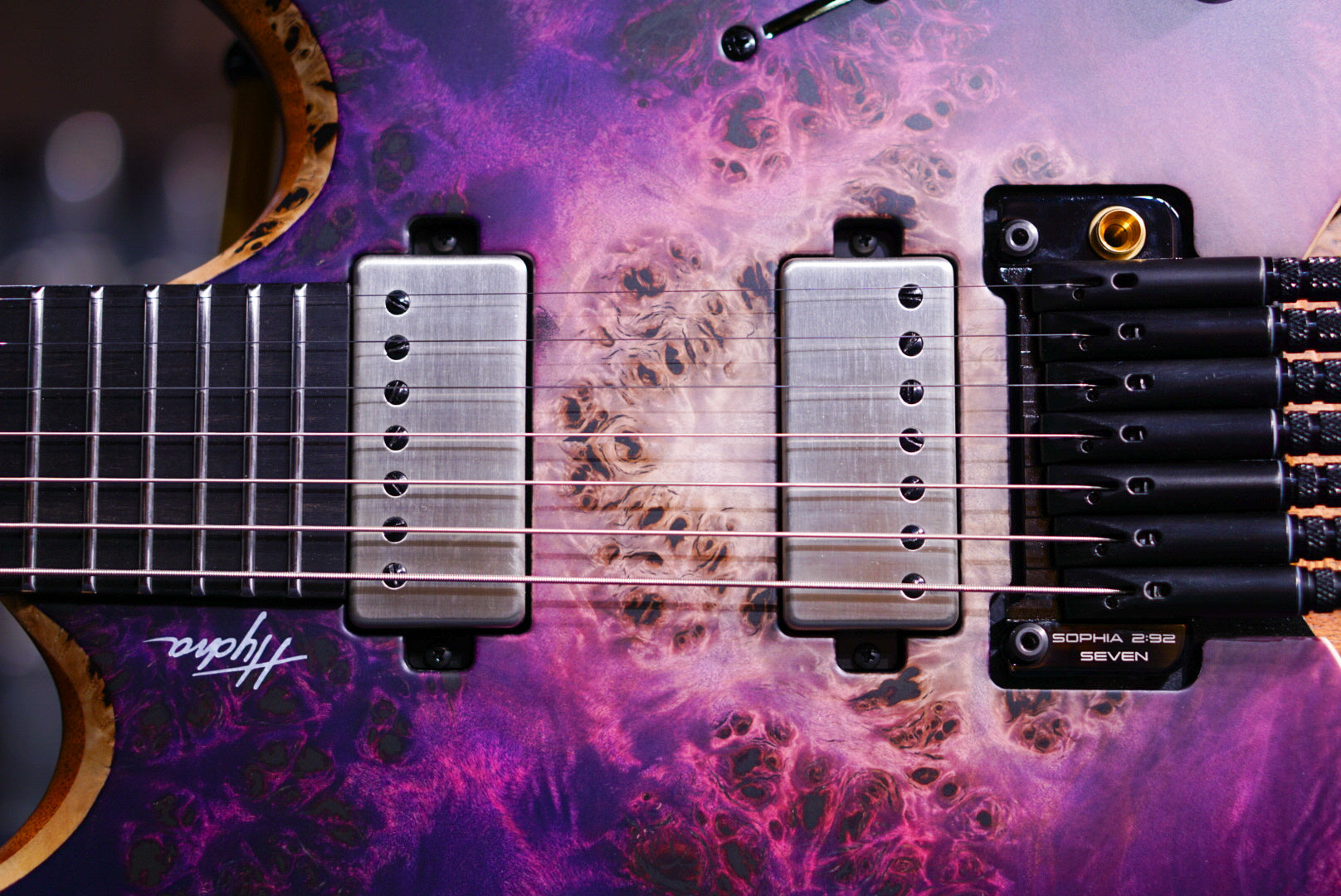 Mayones Hydra Elite Pro 7 trans natural fade purple blue burst out satine HF0000710