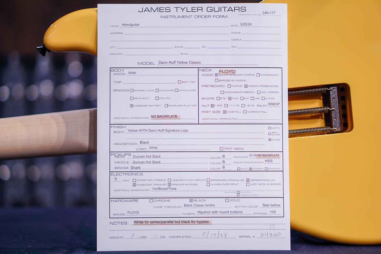 RESERVED James Tyler Dann Huff Yellow Classic – Yellow 24260