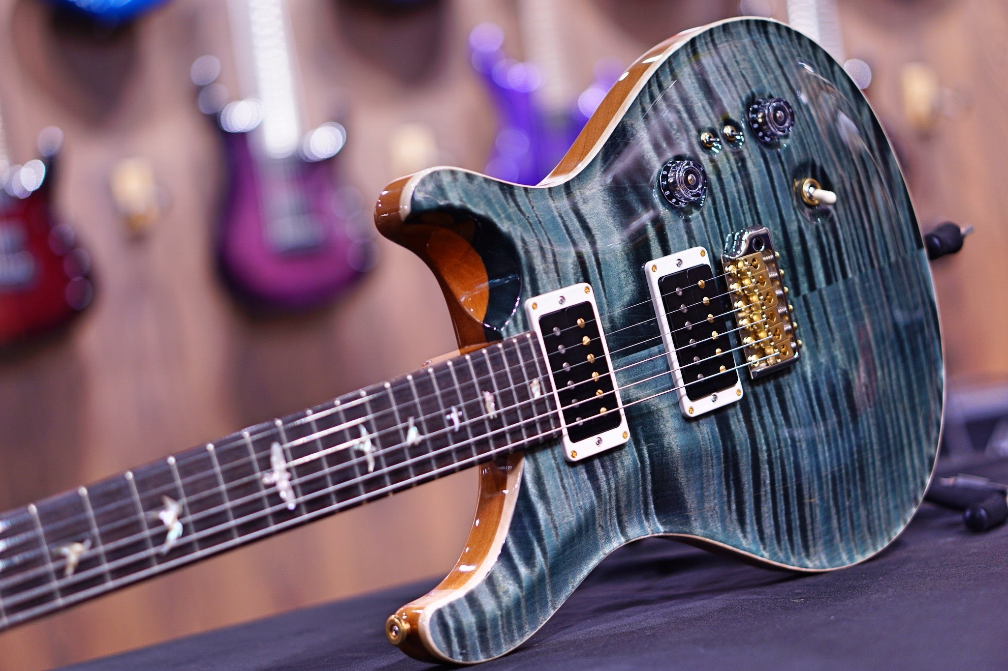 PRS 35th Anniversary Custom 24 - trampas green 10top Thin Neck 0326802 - HIENDGUITAR PRS GUITAR