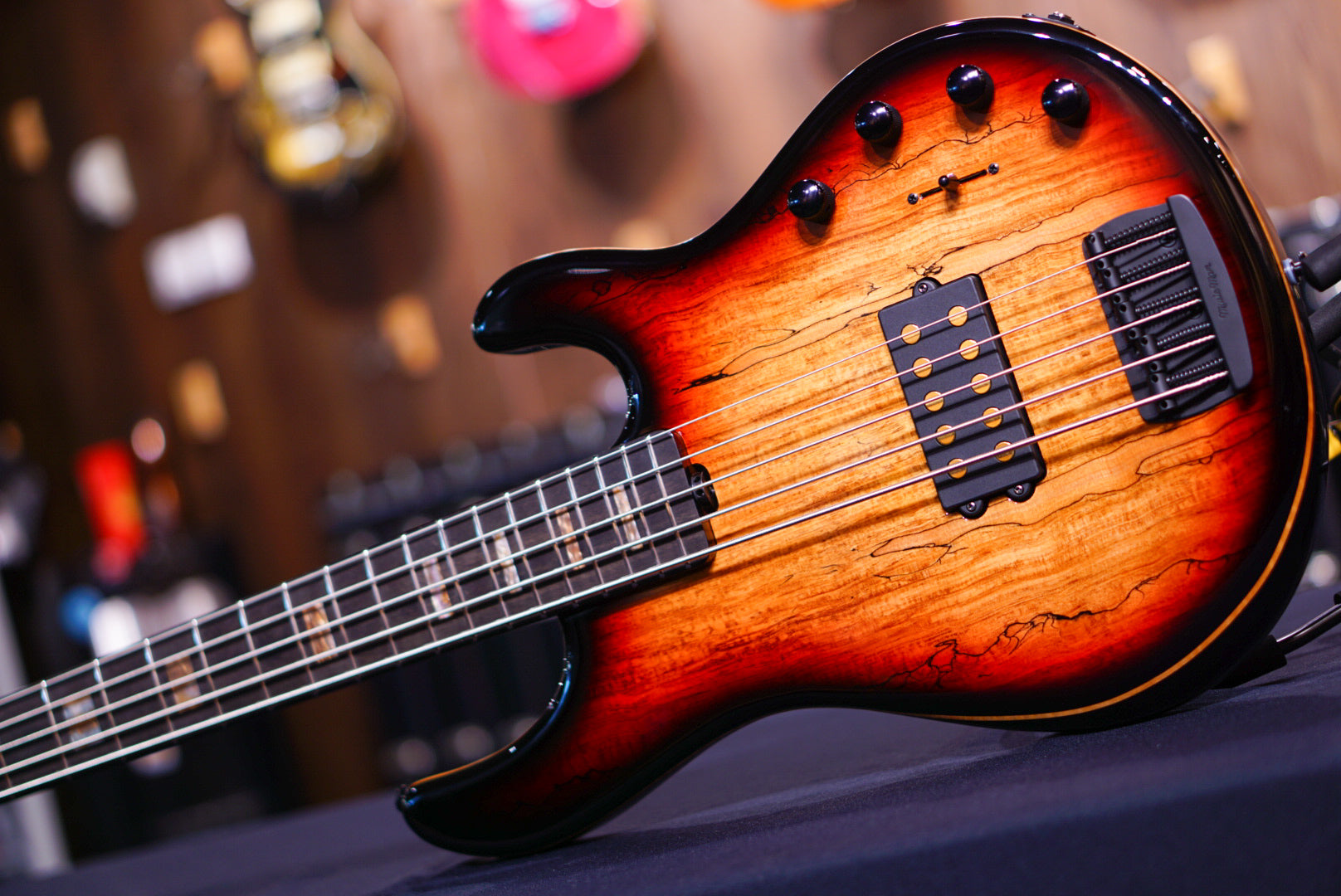 Ernie ball Musicman Stingray 5 35TH anniversary H spalted sunburst K00257 - HIENDGUITAR Musicman bass