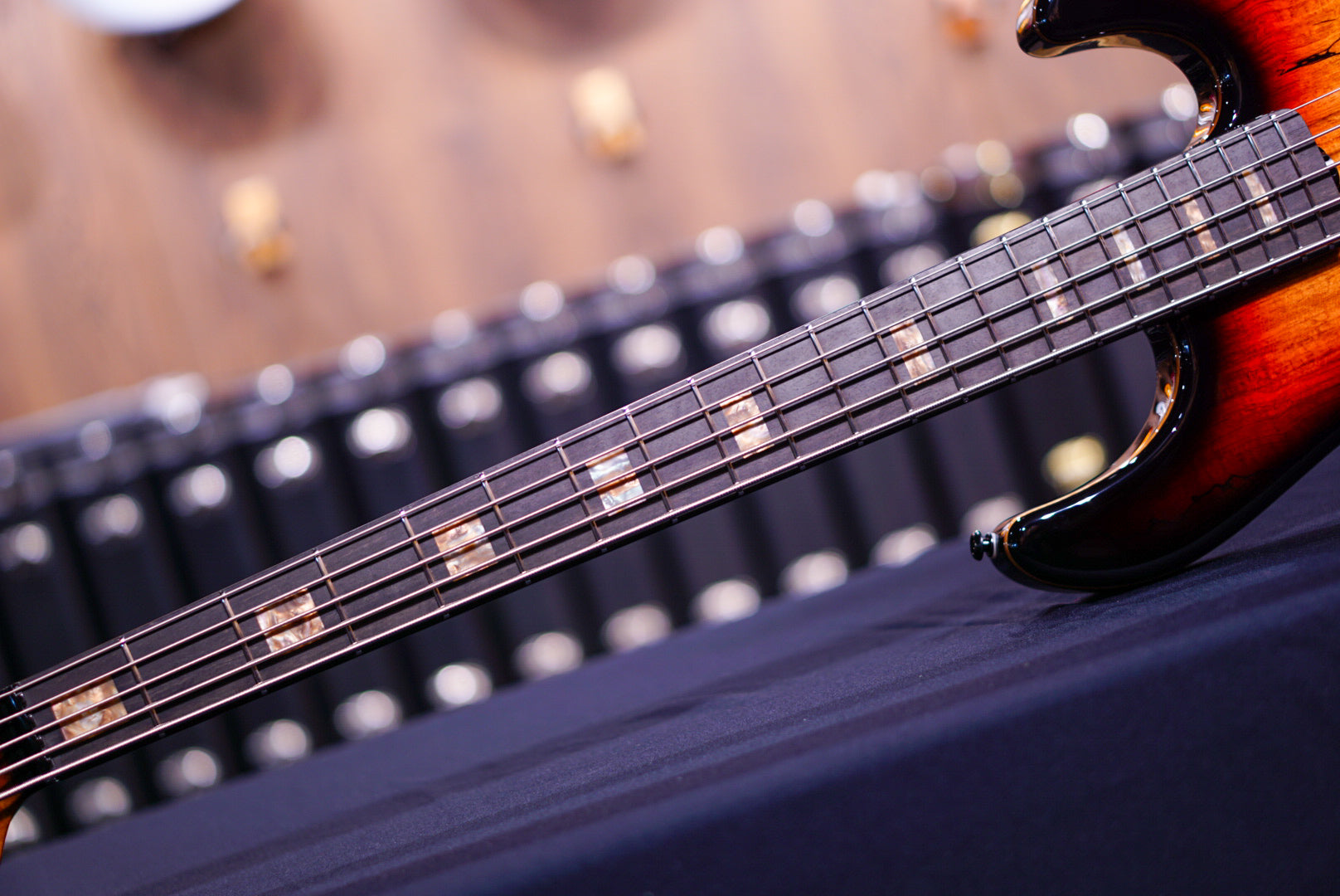 Ernie ball Musicman Stingray 5 35TH anniversary H spalted sunburst K00257 - HIENDGUITAR Musicman bass