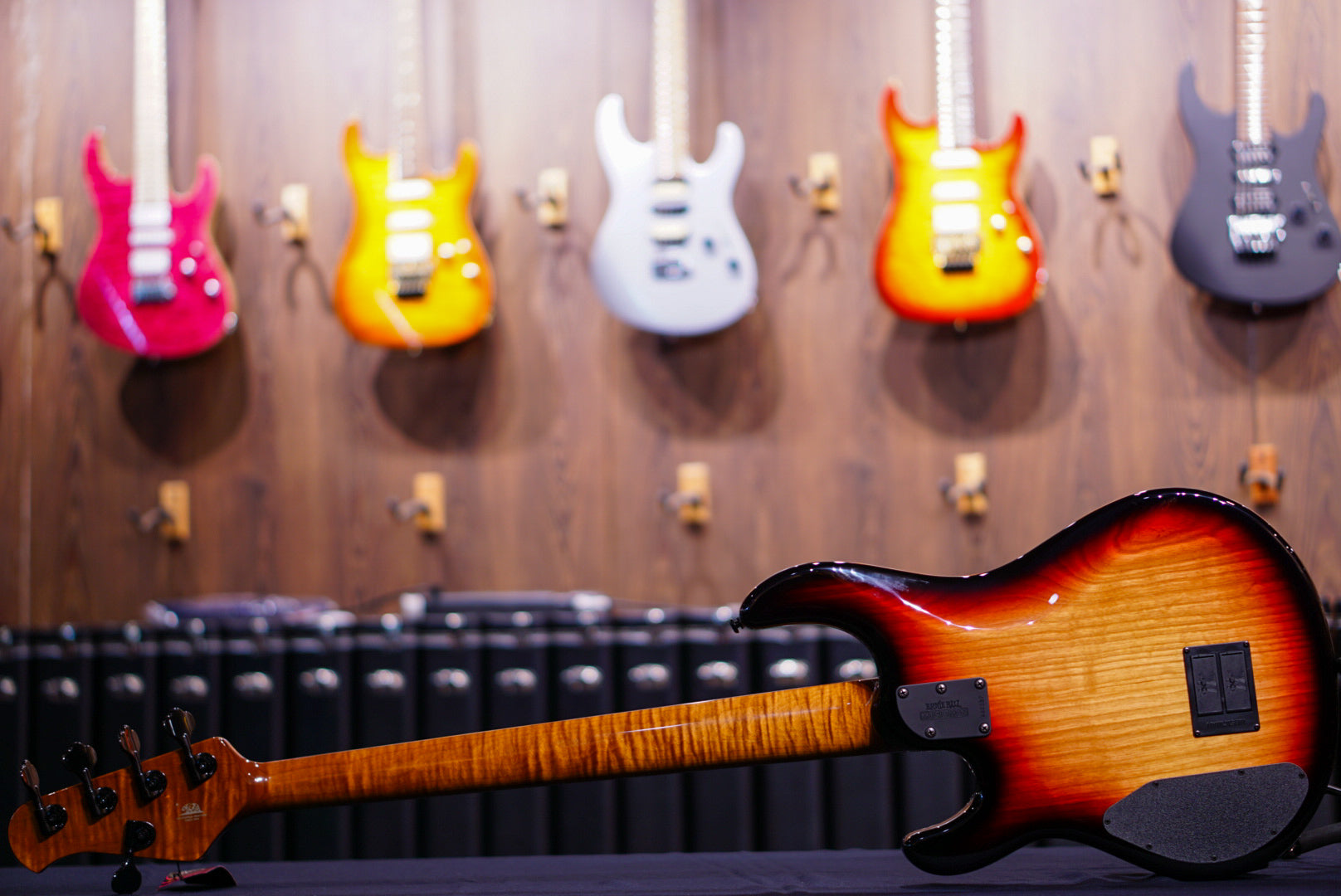 Ernie ball Musicman Stingray 5 35TH anniversary H spalted sunburst K00257 - HIENDGUITAR Musicman bass