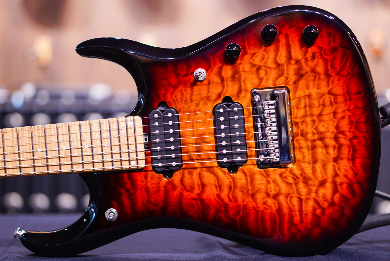 Ernie ball Musicman JP15 7 tiger eye quilt top F99779 - HIENDGUITAR Musicman GUITAR