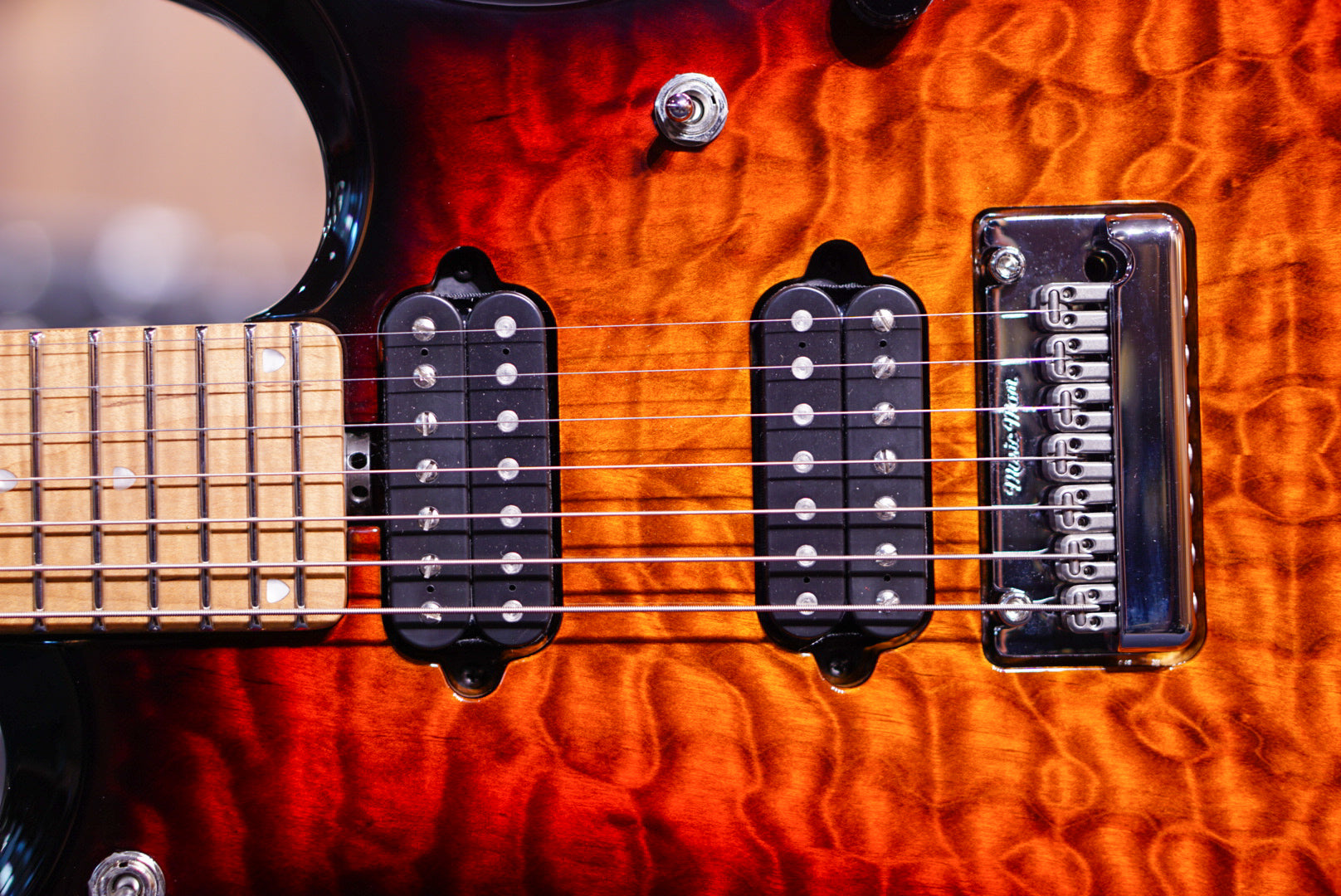 Ernie ball Musicman JP15 7 tiger eye quilt top F99779 - HIENDGUITAR Musicman GUITAR