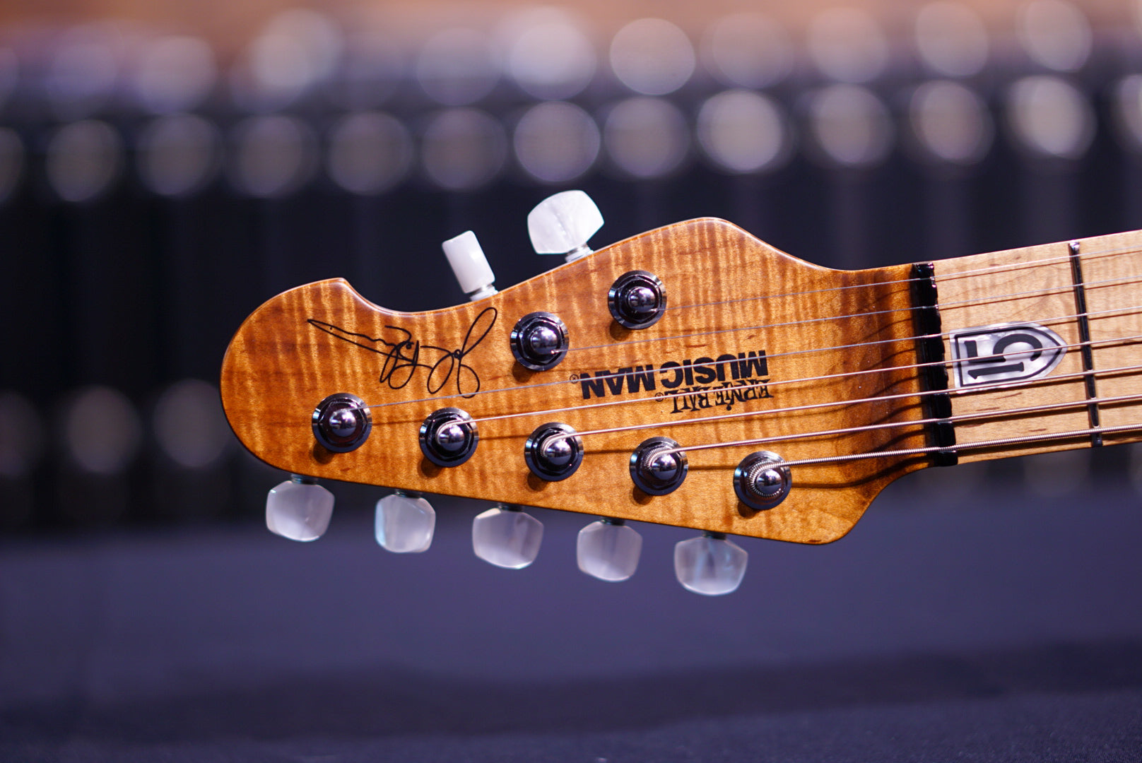 Ernie ball Musicman JP15 7 tiger eye quilt top F99779 - HIENDGUITAR Musicman GUITAR