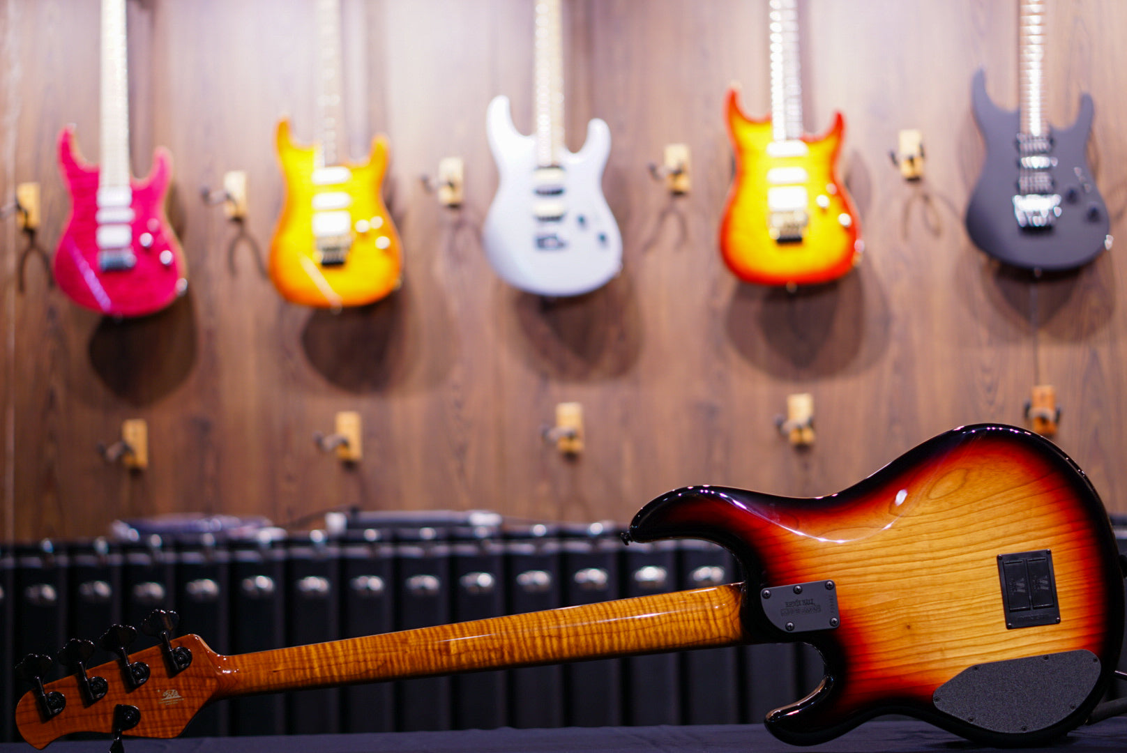 Ernie ball Musicman Stingray 5 35TH anniversary H spalted sunburst F99462 - HIENDGUITAR Musicman bass