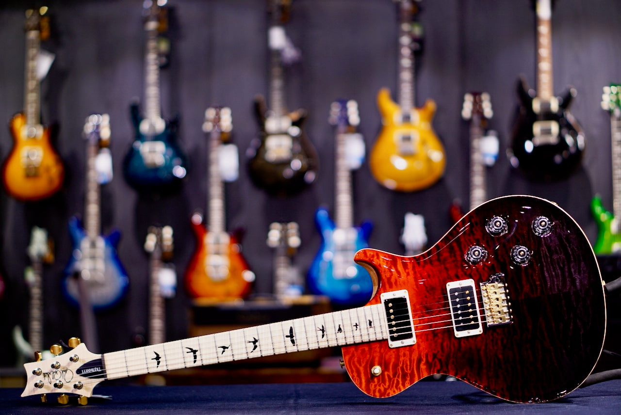 PRS Tremonti Wood Library Artist Neck Quilt Fire Red / Gray Black Fade 0408541