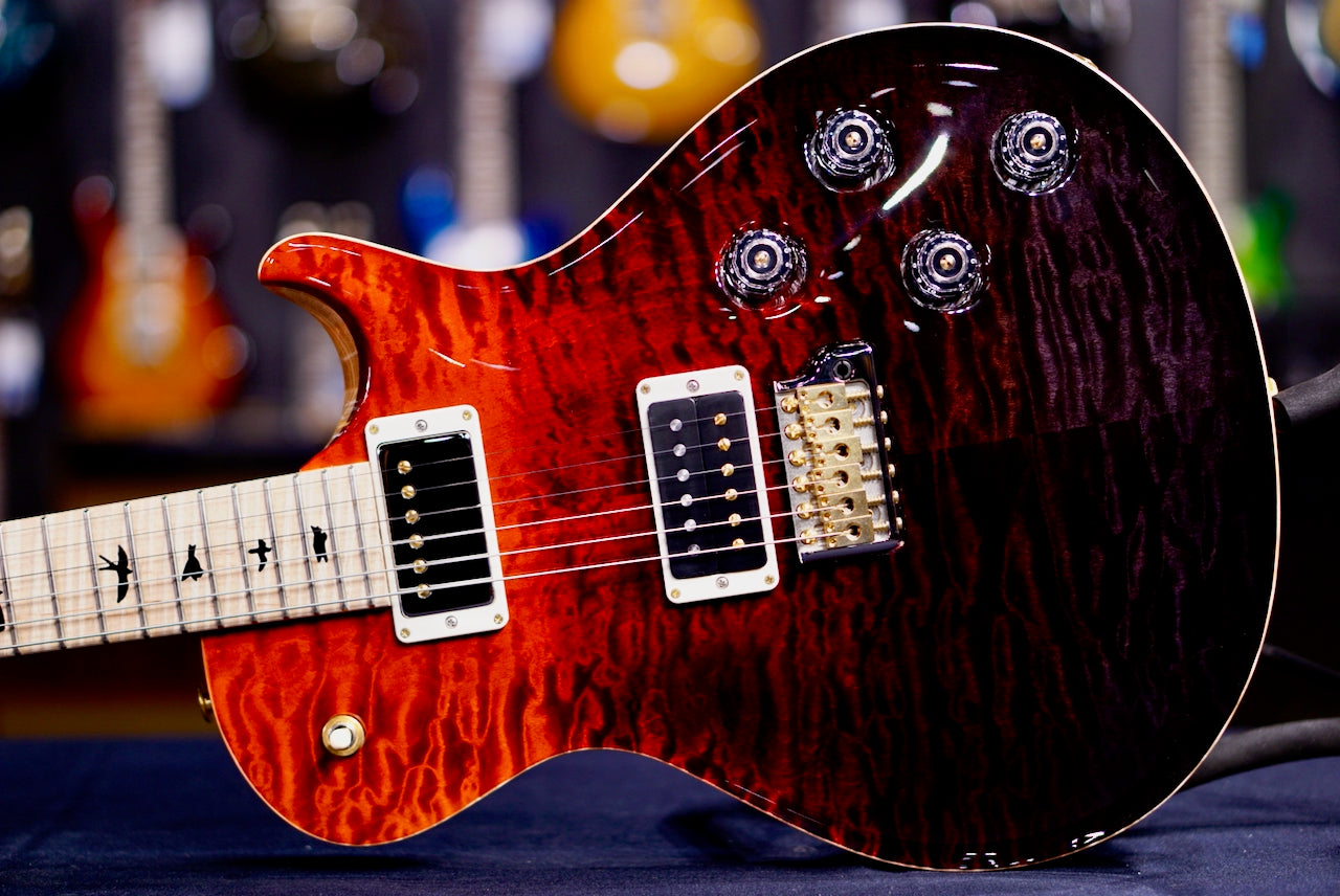 PRS Tremonti Wood Library Artist Neck Quilt Fire Red / Gray Black Fade 0408541