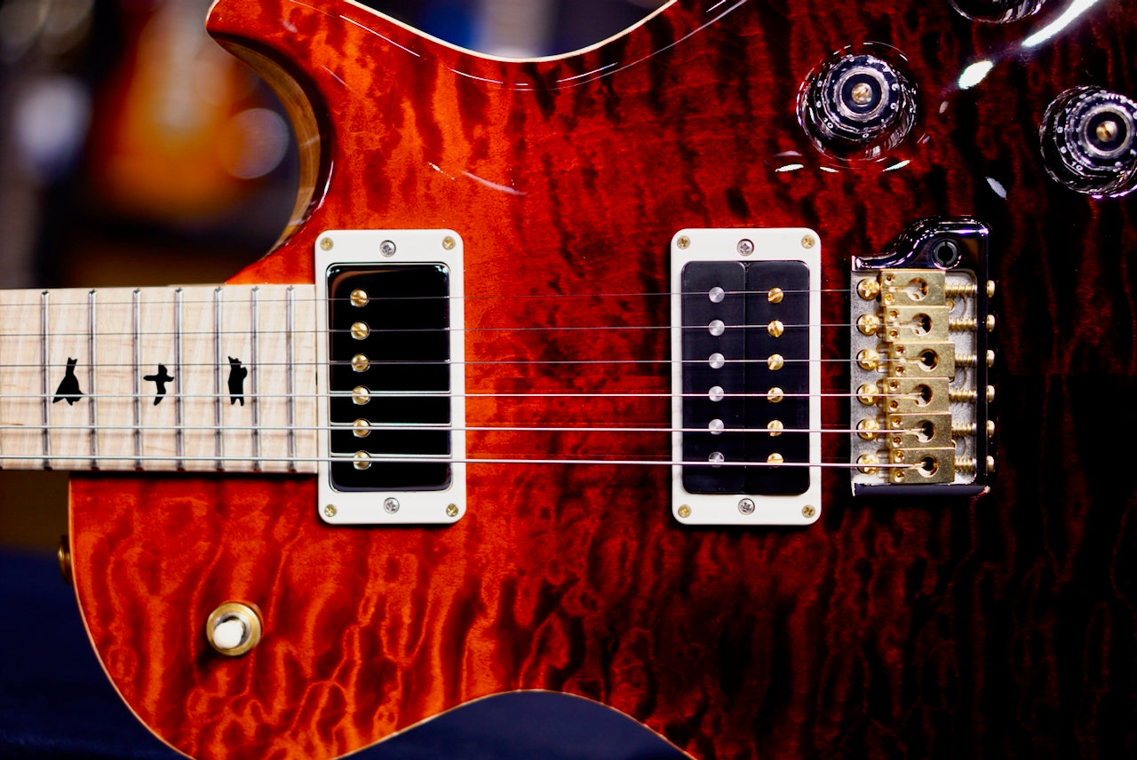 PRS Tremonti Wood Library Artist Neck Quilt Fire Red / Gray Black Fade 0408541