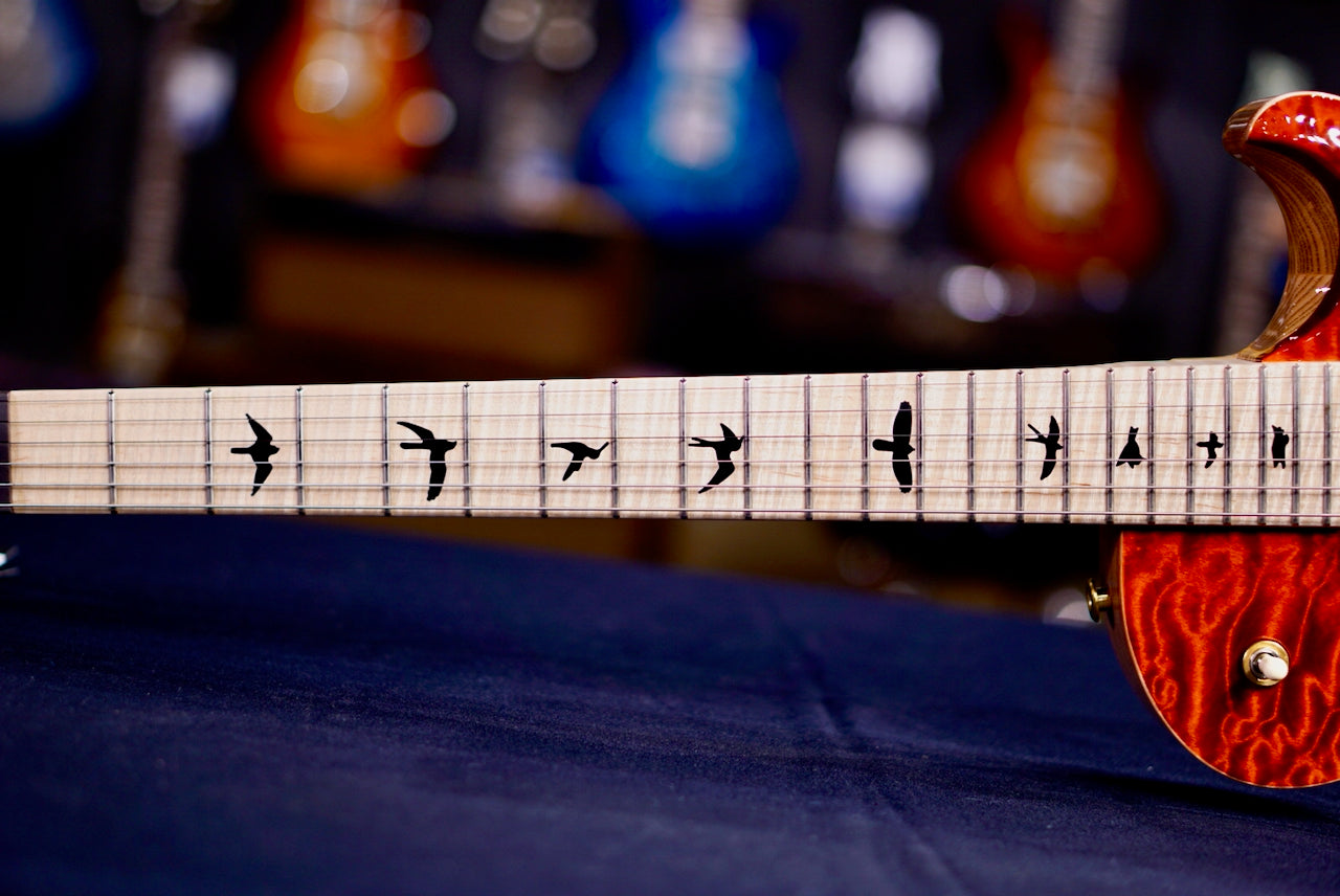 PRS Tremonti Wood Library Artist Neck Quilt Fire Red / Gray Black Fade 0408541