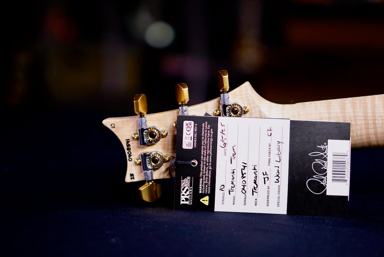 PRS Tremonti Wood Library Artist Neck Quilt Fire Red / Gray Black Fade 0408541