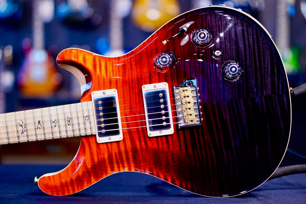 PRS Custom 24 Piezo Wood Library Artist Neck Fire Red / Gray Black Fade 0405764