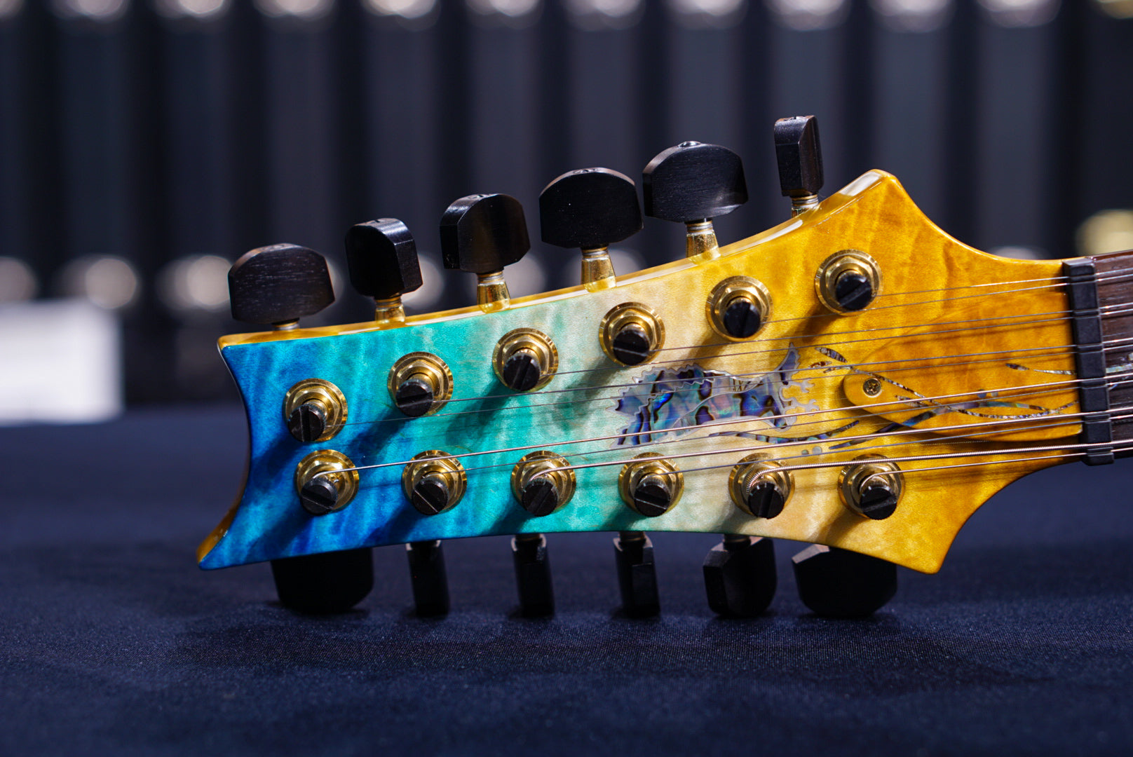 PRS Private stock doubleneck reverse beach cross fade - HIENDGUITAR PRS GUITAR