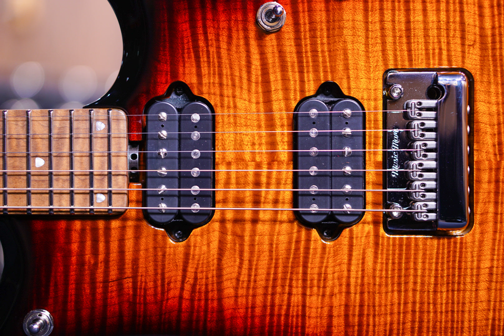 Ernieball Musicman JP15 tiger eye flame top H04966 - HIENDGUITAR Musicman GUITAR