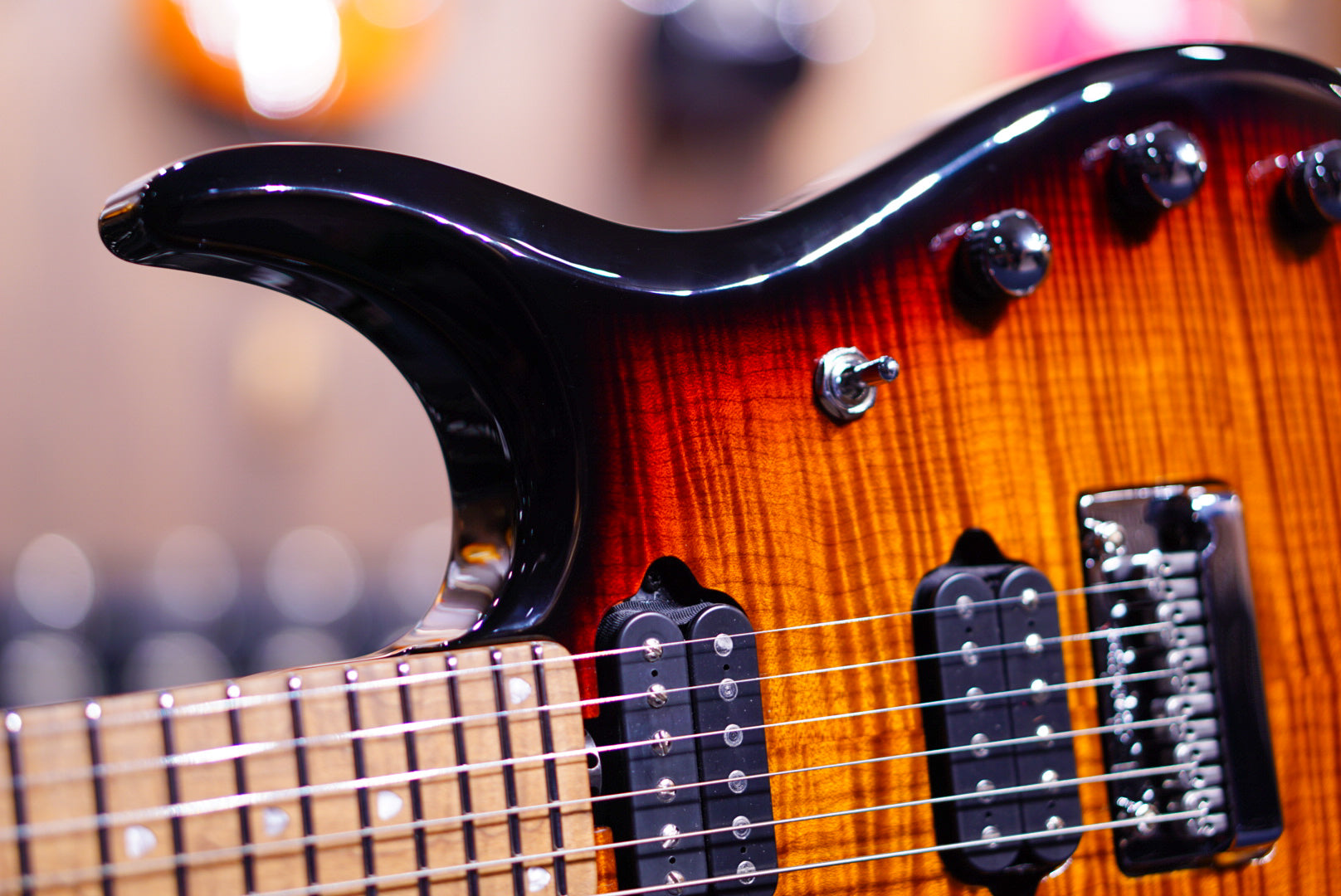 Ernieball Musicman JP15 tiger eye flame top H04966 - HIENDGUITAR Musicman GUITAR