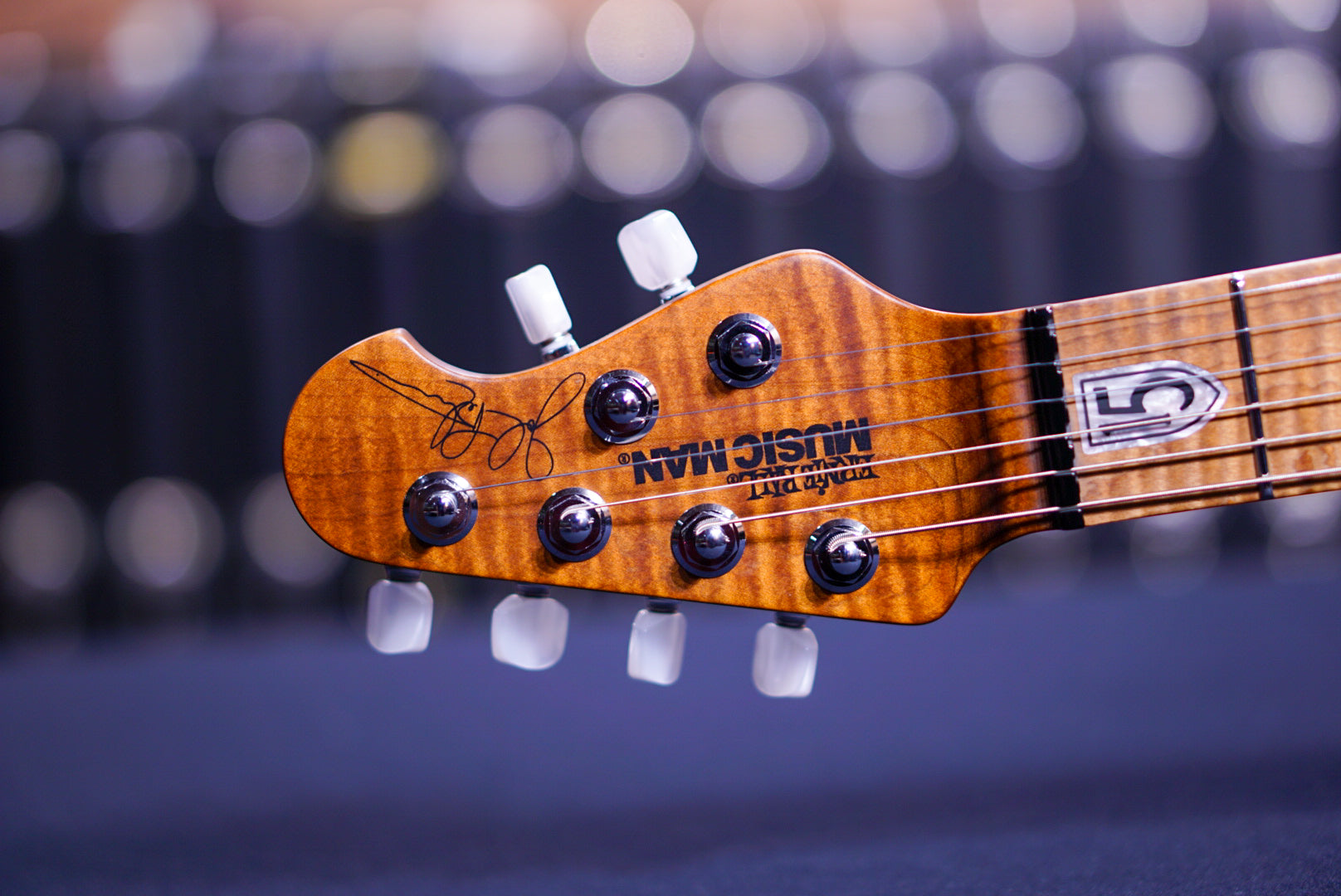 Ernieball Musicman JP15 tiger eye flame top H04966 - HIENDGUITAR Musicman GUITAR