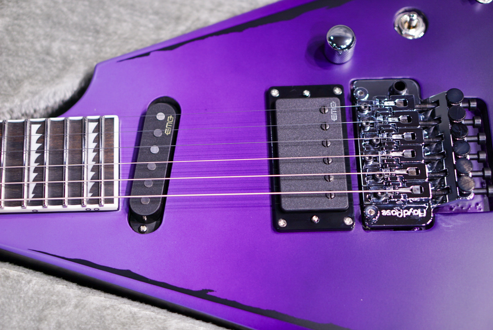 ESP E-II Alexi RIPPED- PURPLE FADE SATIN ES7781233